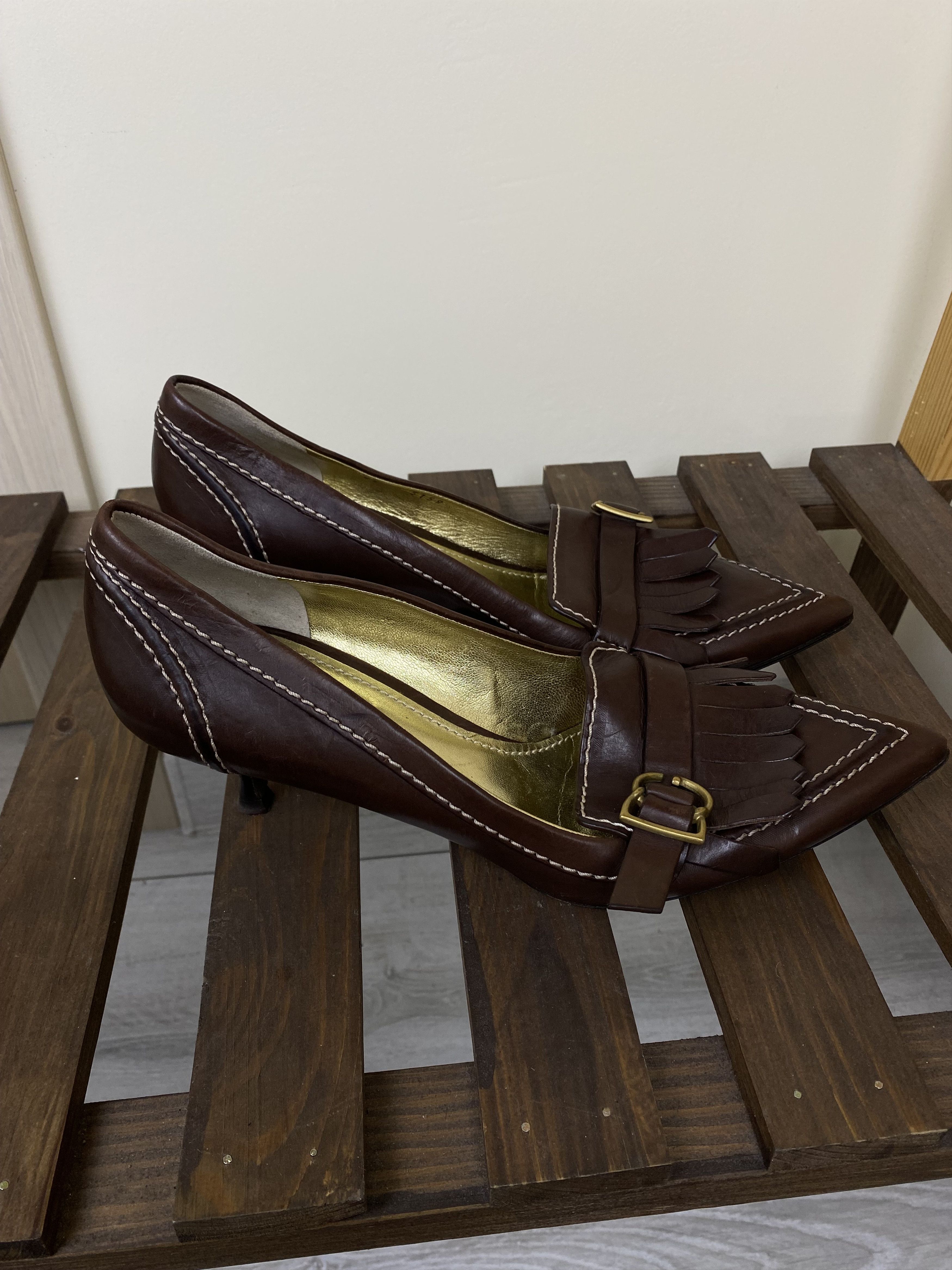 Dolce & Gabbana DOLCE & GABBANA DK BROWN SHOES W/FRINGE BUCKLE Size US 9 / IT 39 - 3 Thumbnail