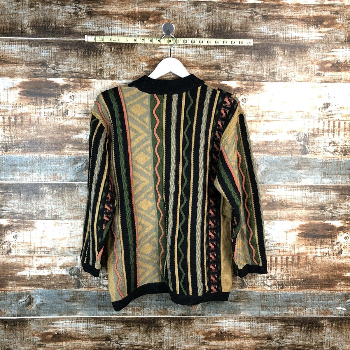 Homespun Knitwear Sel Suche japan Brown stripe like coogi Knitwear #A2505 Size US S / EU 44-46 / 1 - 12 Thumbnail