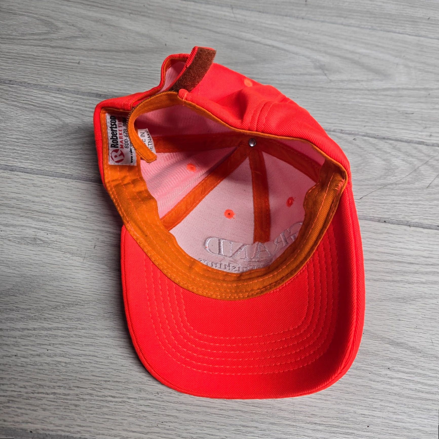 Vintage VINTAGE Grand Home Furnishings Orange Robertson Hat Visor Cotton Adjustable Hat Womens Adults Unisex Cap Event 90s Gift Size ONE SIZE - 5 Thumbnail