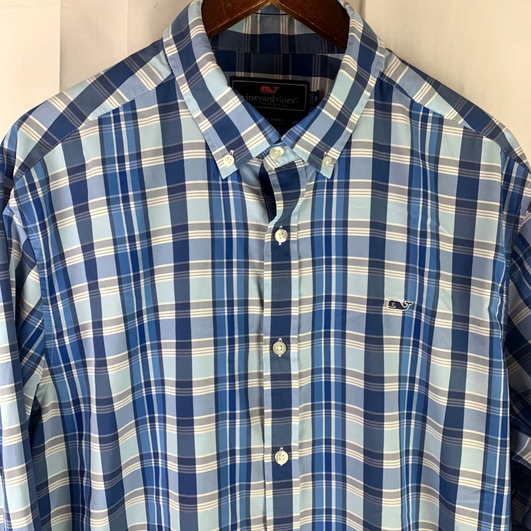 Vineyard Vines Vineyard Vines Whale Shirt Button-Down Plaid Blue XL Mens Shirt 1W010511 Size US XL / EU 56 / 4 - 2 Thumbnail