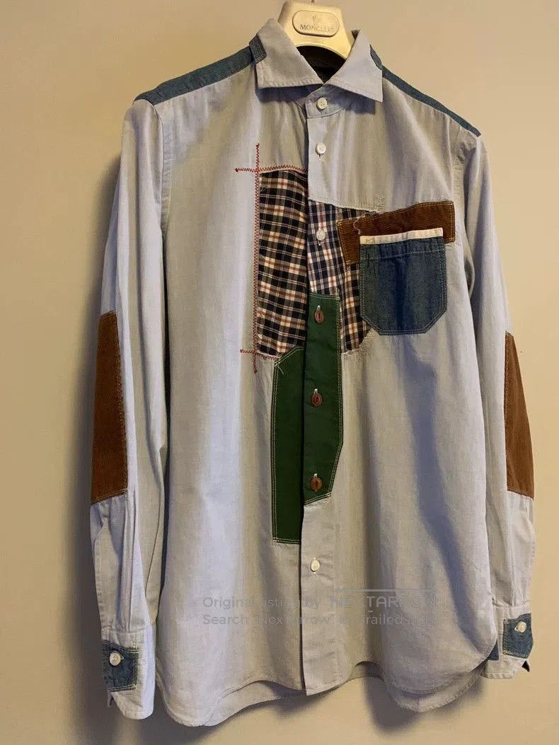 Junya Watanabe Junya Watanabe Patchwork Button-Up Shirt. Size US M / EU 48-50 / 2 - 5 Thumbnail