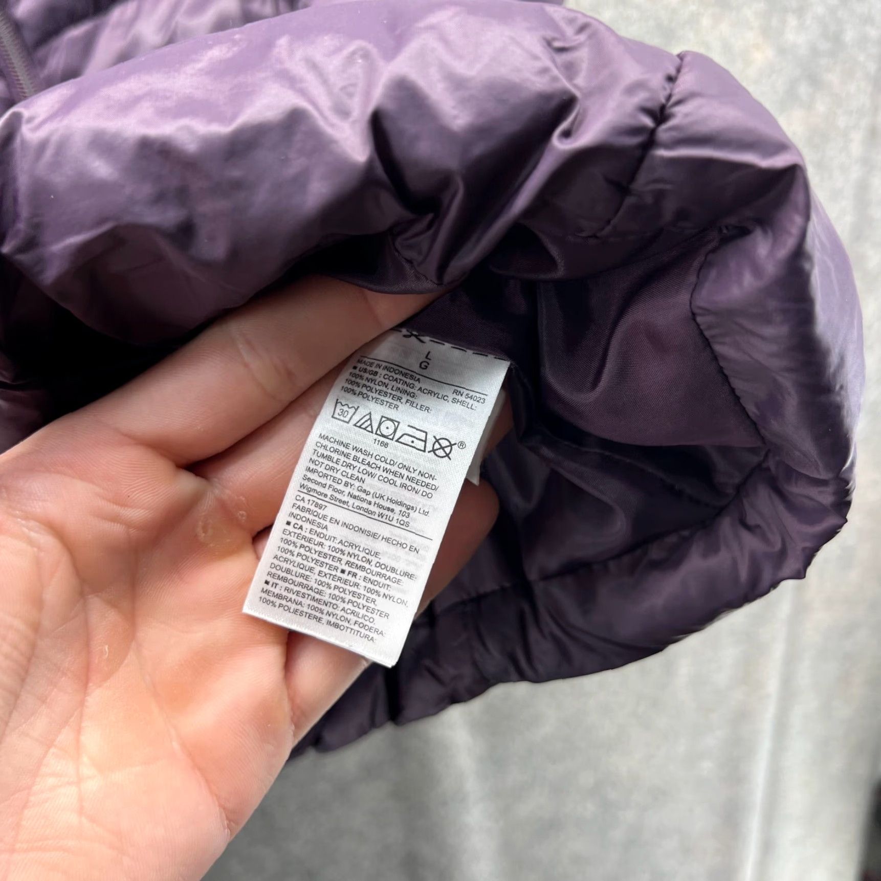 Gap Gap Puffer Jacket Women Large Purple Full Zip Sleeveless Polyester Nylon Jacket Size L / US 10 / IT 46 - 2 Thumbnail