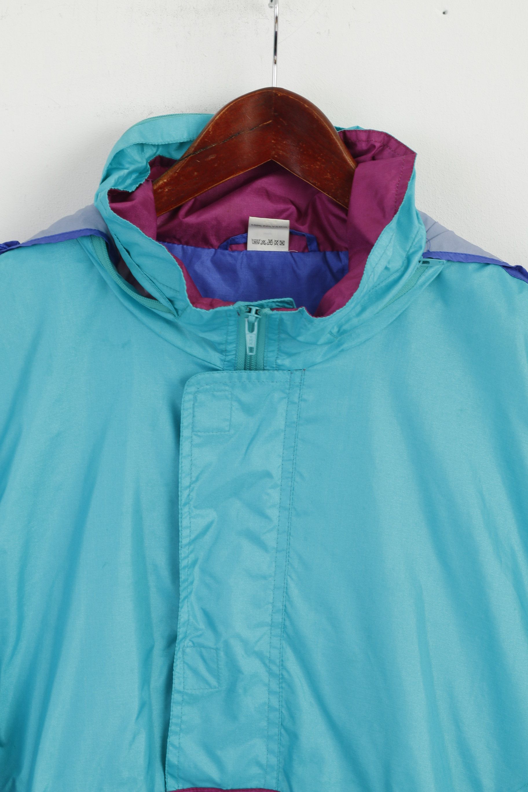 Vintage ACCI Men L Rain Jacket Green Shiny Nylon 0849 Size US L / EU 52-54 / 3 - 3 Thumbnail