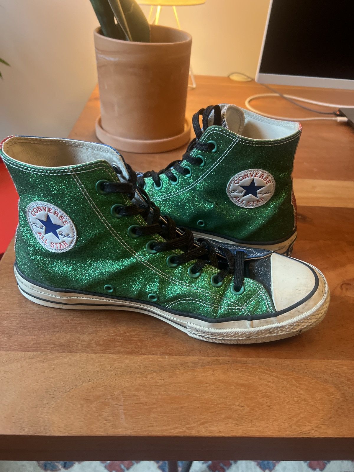 Converse J.W.Anderson J.W. Anderson Converse Blue and Green Glitter Grailed