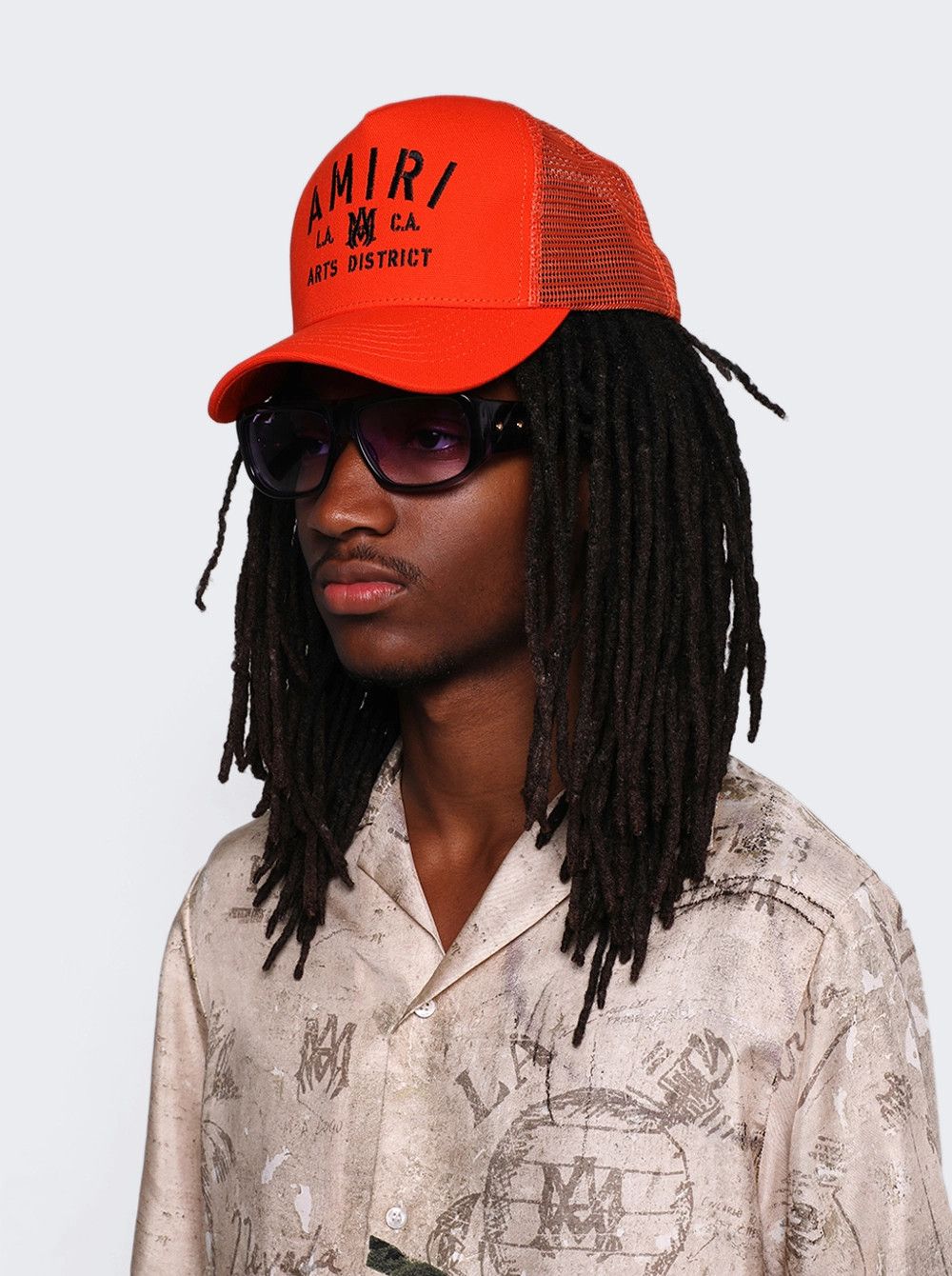 Amiri o1mle0925 Size:OS Amiri Stencil Trucker Hat/Cap Orange/Black Size ONE SIZE - 3 Thumbnail