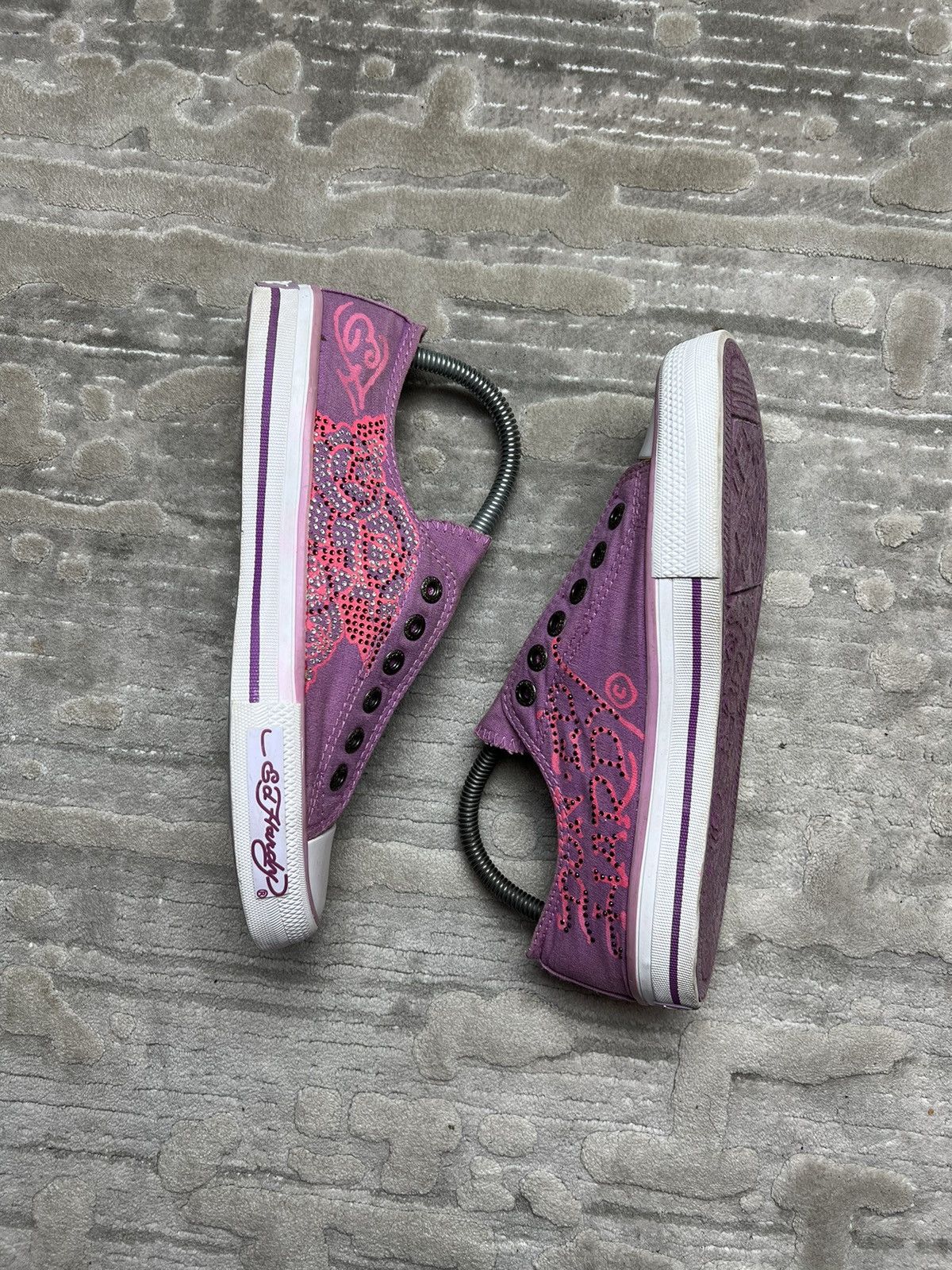 Ed Hardy Ed hardy low top sneakers tattoo stile y2k pink Size US 8 / IT 38 - 2 Thumbnail