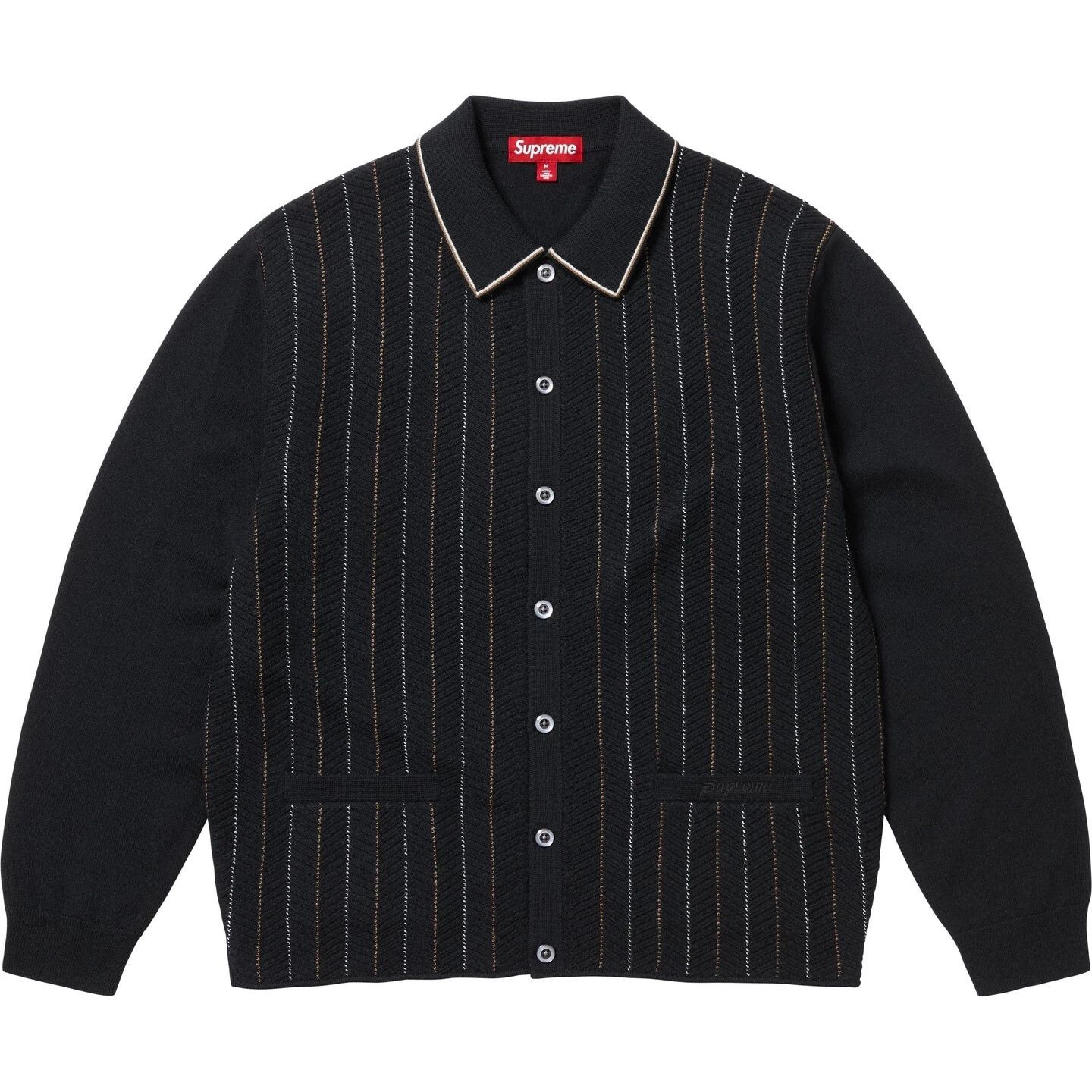 Supreme Supreme SS25 Herringbone Cardigan Black White Size XL New Size US XL / EU 56 / 4 - 5 Thumbnail