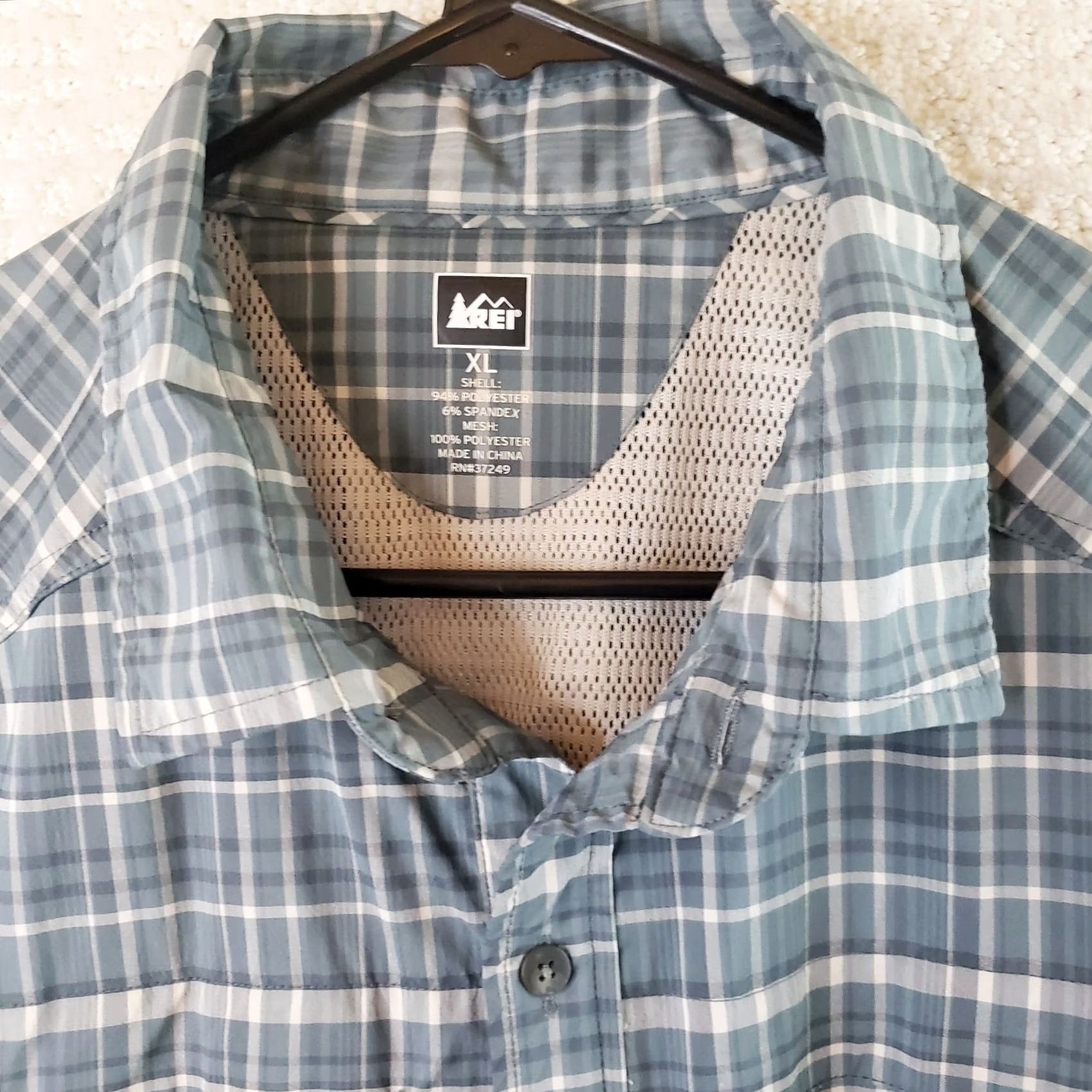 Vintage REI Co-op Shirt Mens XL Button-Up Plaid Blue Green Long Sleeve Vented Moisture Wicking Pocket Size US XL / EU 56 / 4 - 4 Thumbnail