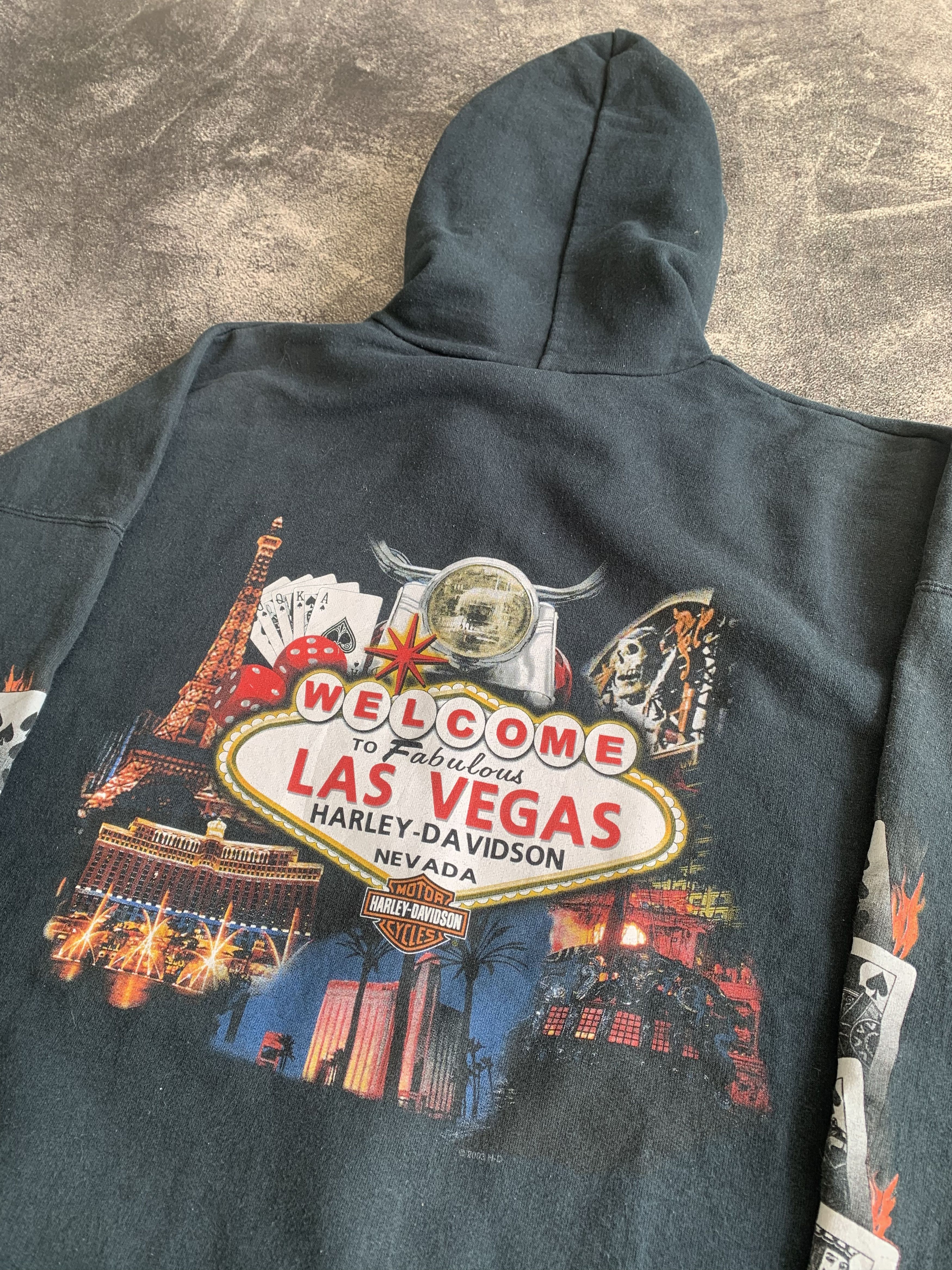 Harley Davidson 💎 Vintage Dice Cards Harley Davidson Zip Hoodie Size US XXL / EU 58 / 5 - 8 Thumbnail