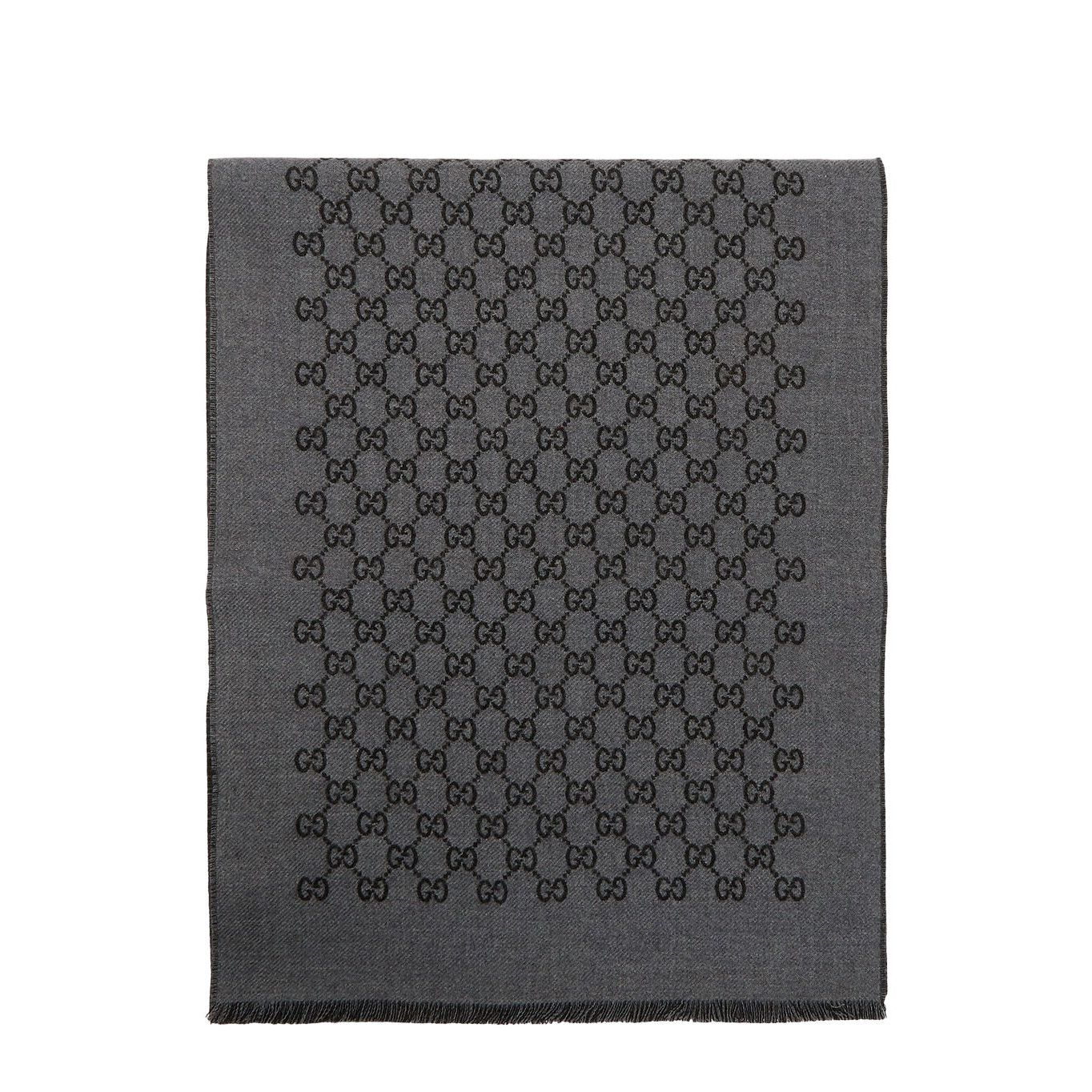 Gucci GUCCI Gray GG Wool Scarf New & Authentic Size ONE SIZE - 1 Thumbnail