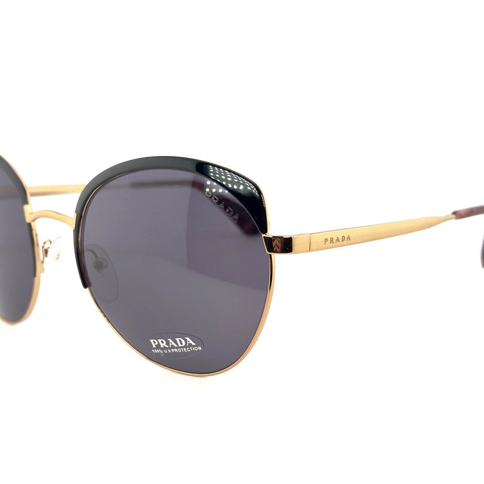 Prada PRADA 54S PR54SS CINEMA Oval Gold Black Violet Sunglasses Size ONE SIZE - 8 Thumbnail