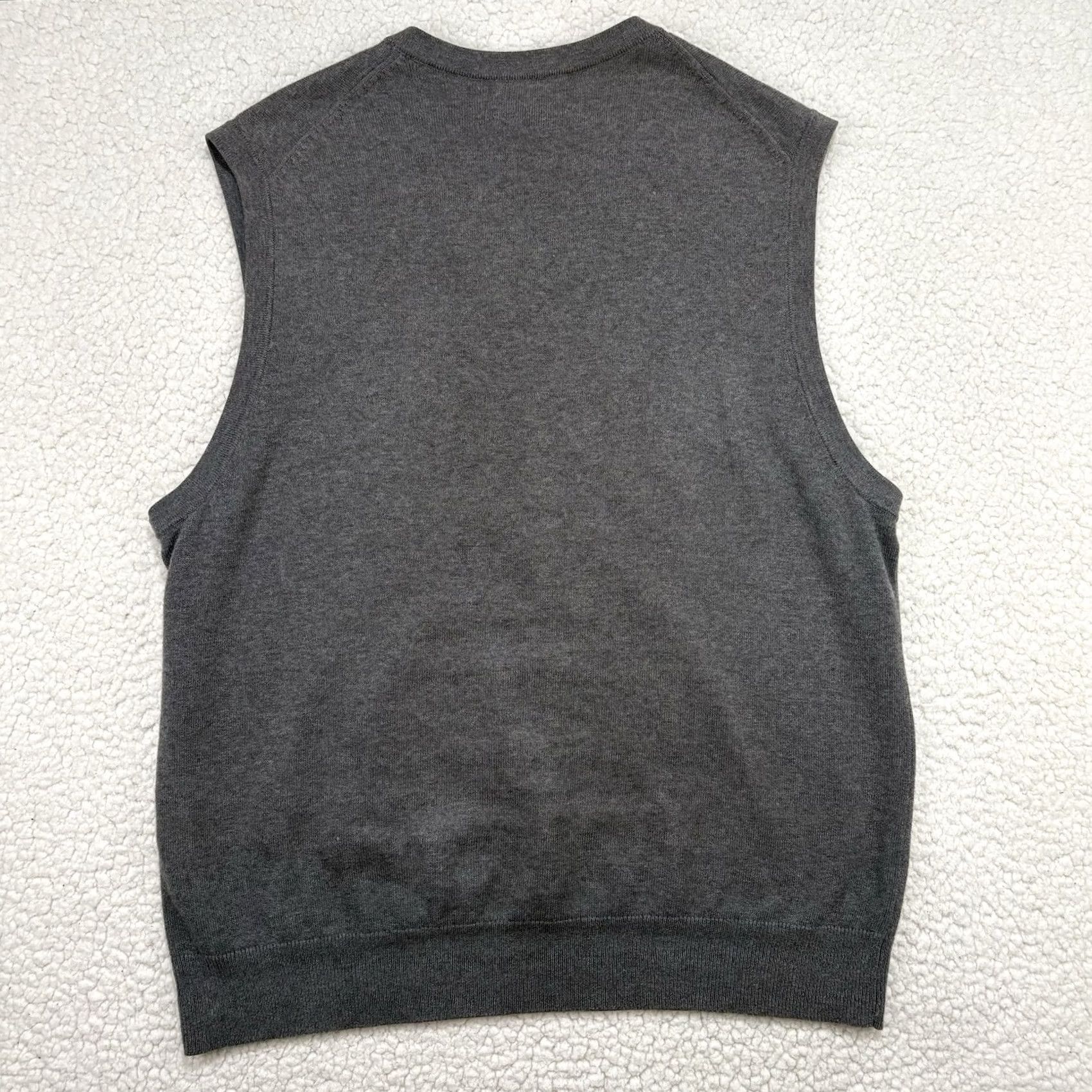 Lands' End Lands' End Sweater Vest Mens M Gray Supima Cotton V-Neck Knit Preppy Size US M / EU 48-50 / 2 - 5 Thumbnail