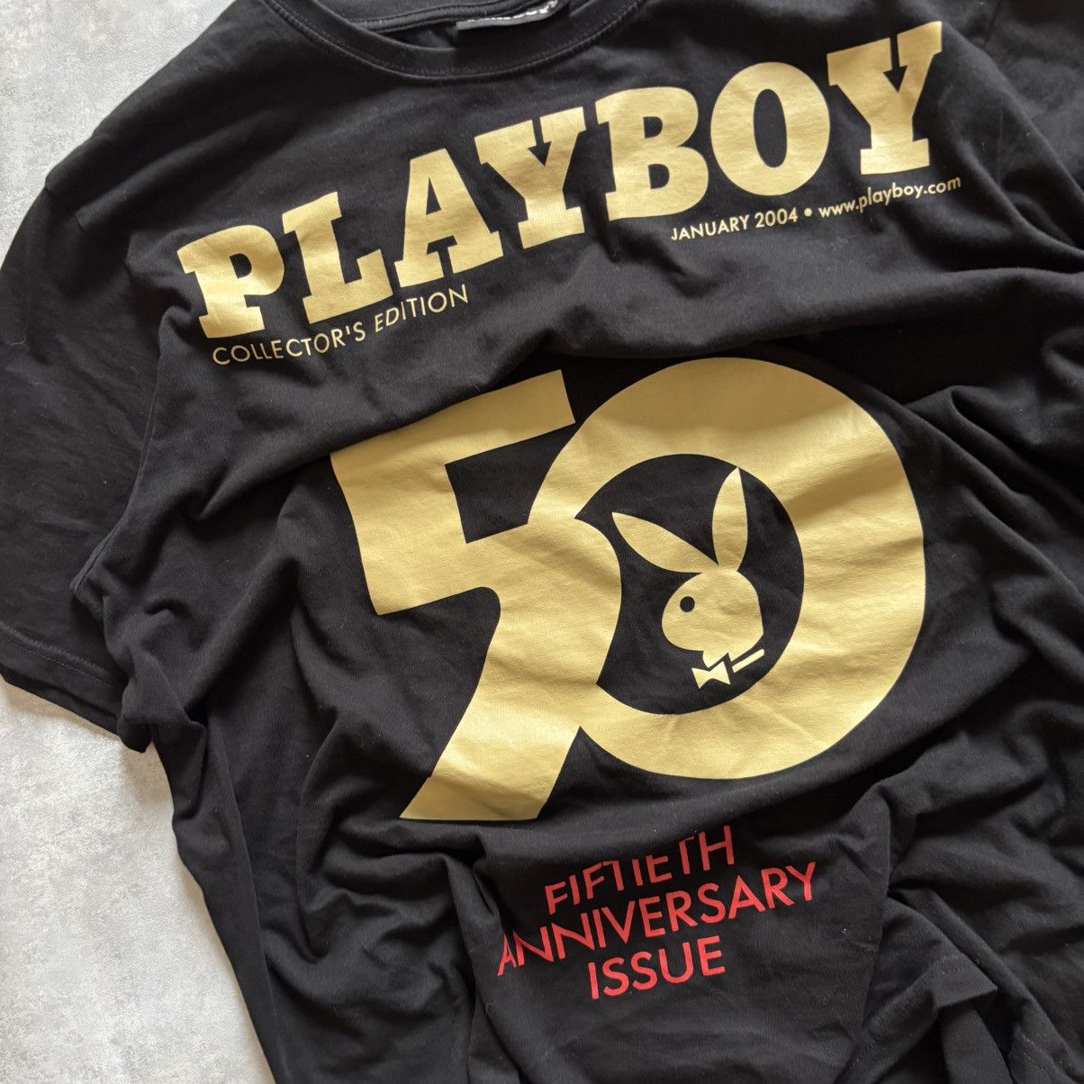 POP MAGAZINE × Playboy × Vintage 2000's Playboy Magazine Big Logo Bunny T-Shirt Size US XXL / EU 58 / 5 - 2 Thumbnail