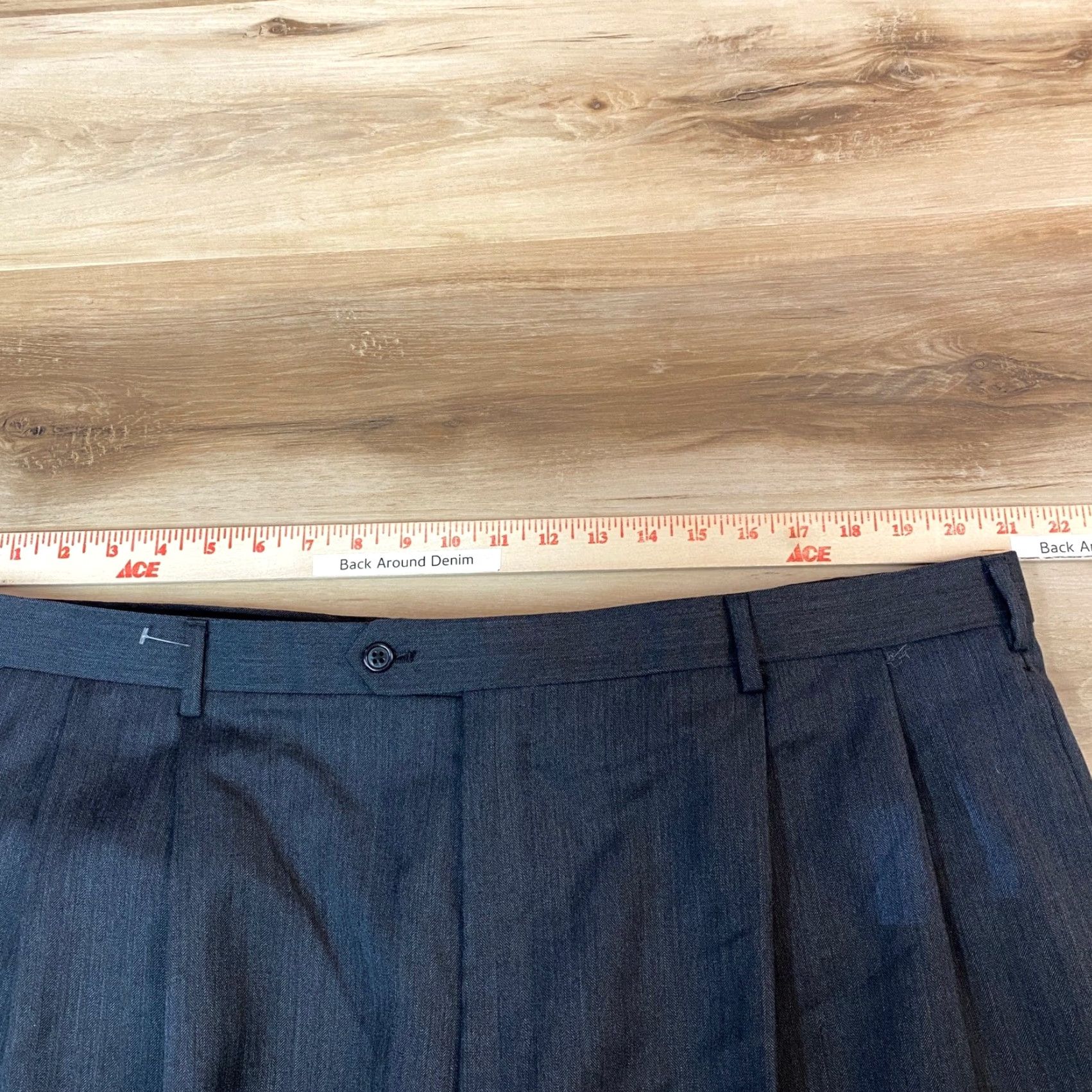 Jos. A. Bank Jos A Bank Signature Collection Wool Suit 48R Charcoal Gray Herringbone 43 Pants Size 48R - 3 Thumbnail