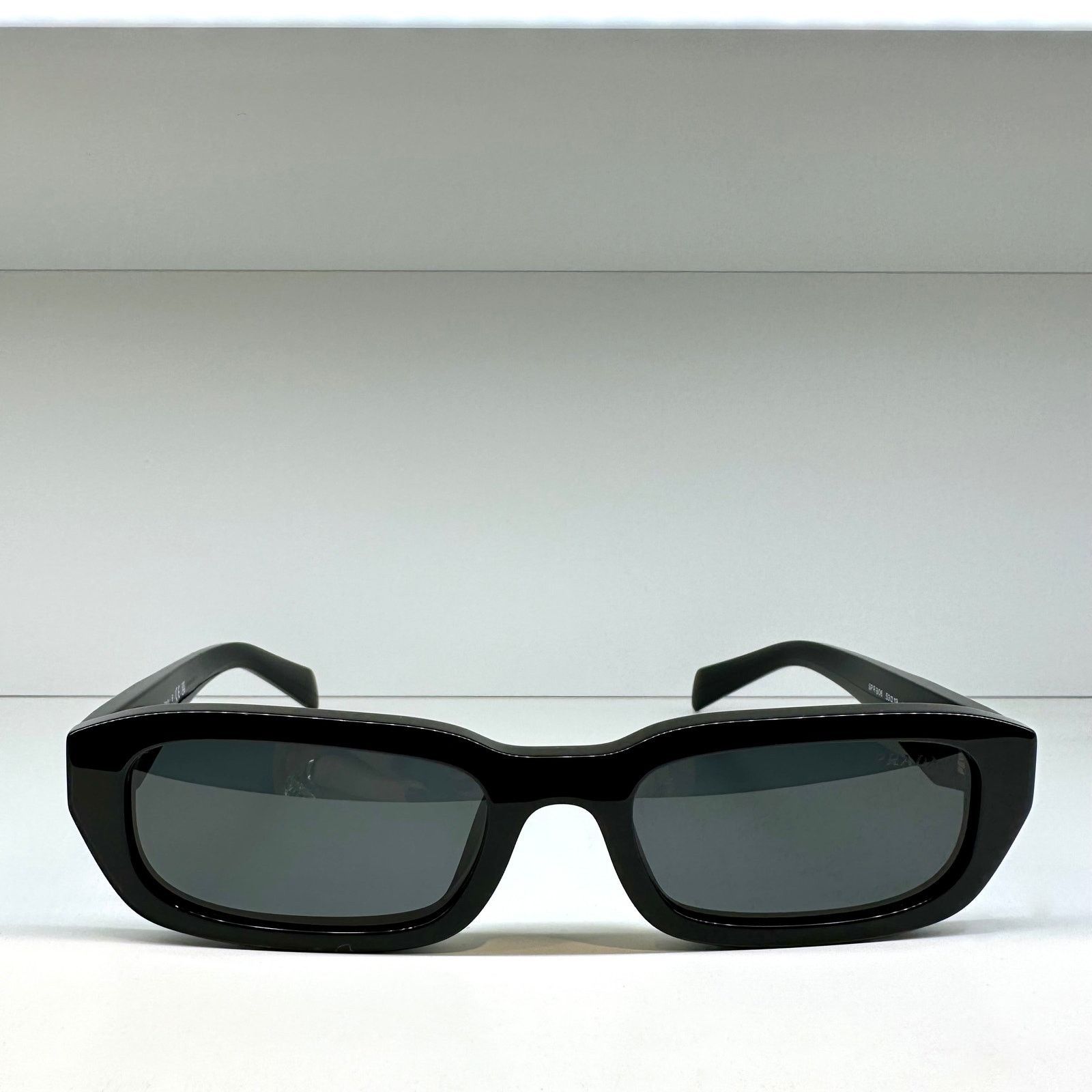 Prada New PRADA Sunglasses Black Symbole Logo Rectangle Gray Lens Size ONE SIZE - 2 Thumbnail