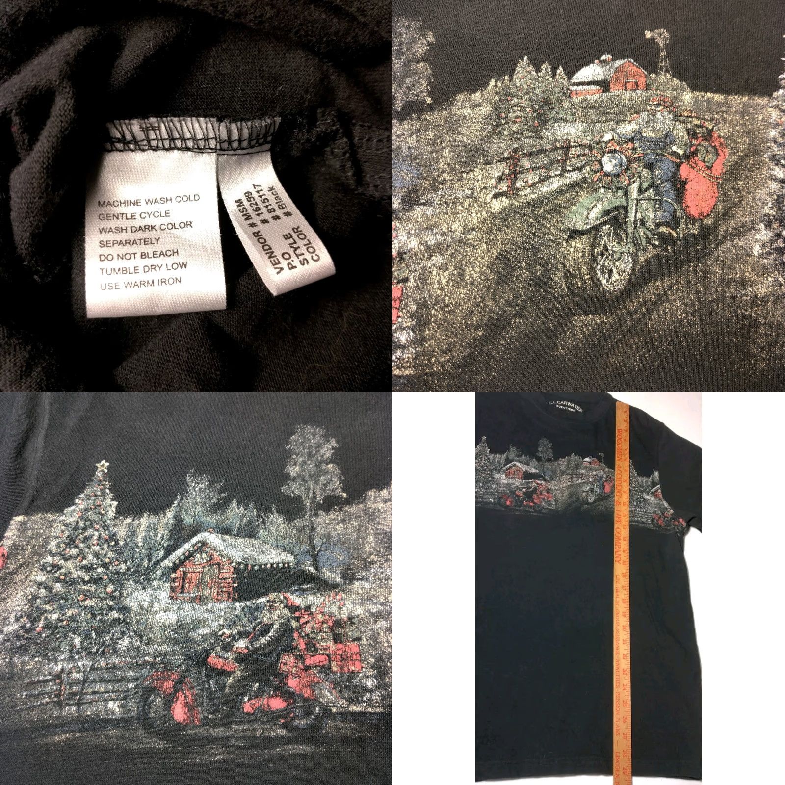 Vintage VINTAGE Clearwater Outfitters Shirt Medium Black Santa Biker Christmas Moto T-Shirt Mens Size US M / EU 48-50 / 2 - 8 Thumbnail