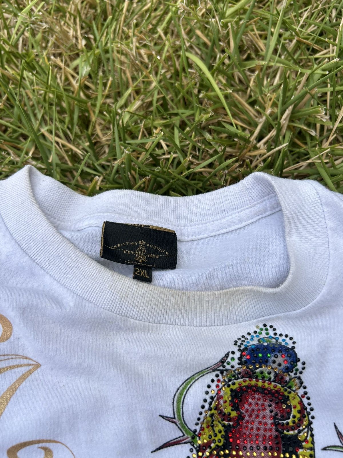 Christian Audigier Rare Aop JPG Style Ed Hardy CHRISTIAN AUDIGIER Rhinestone Size US XXL / EU 58 / 5 - 5 Thumbnail