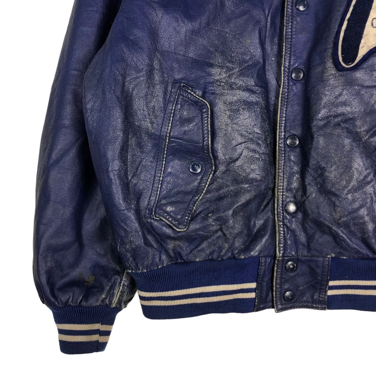 Vintage 🔥VINTAGE LEATHER STADIUM JUMPER JACKET BOB’S TAILOR BIG LOGO Size US M / EU 48-50 / 2 - 10 Thumbnail