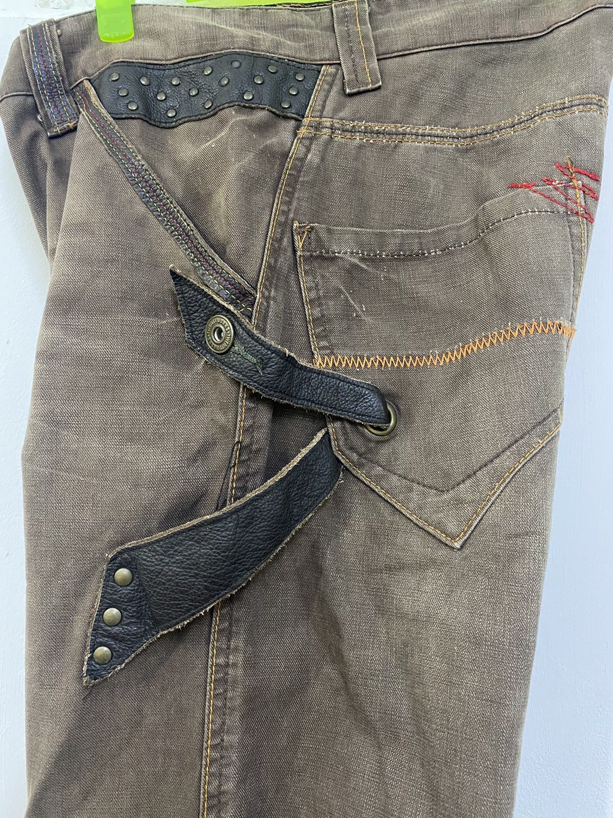 Japanese Brand 💥PUNK GOTH EMO DESIGN GOA TWENTH WORK BONDAGE FLARE JEANS Size US 36 / EU 52 - 16 Thumbnail