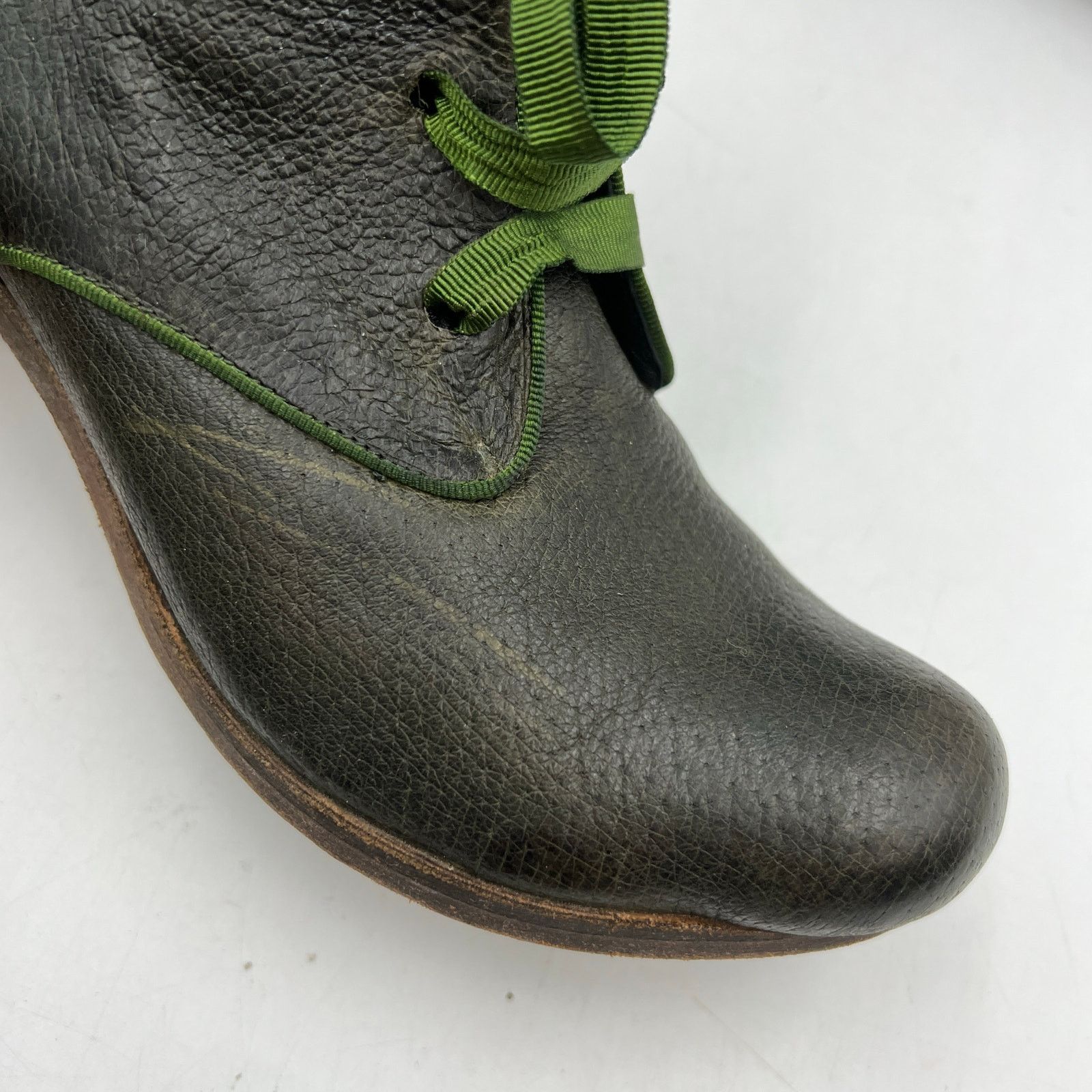 Other Tracey Neuls Green Leather Ankle Booties TN29 Size US 7.5 / IT 37.5 - 5 Thumbnail