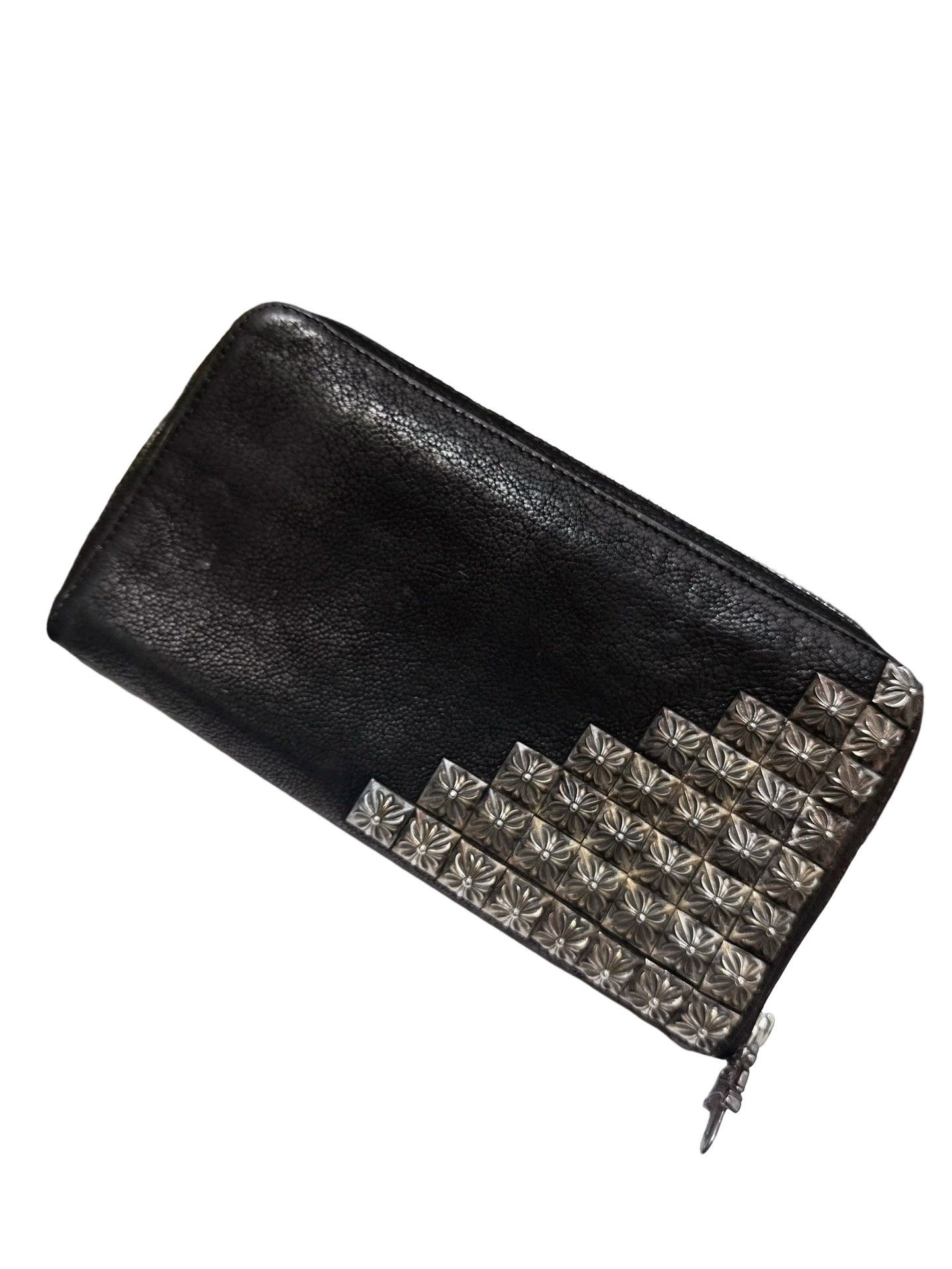 Chrome Hearts Chrome Hearts Black Leather Cemetery Cross Zip