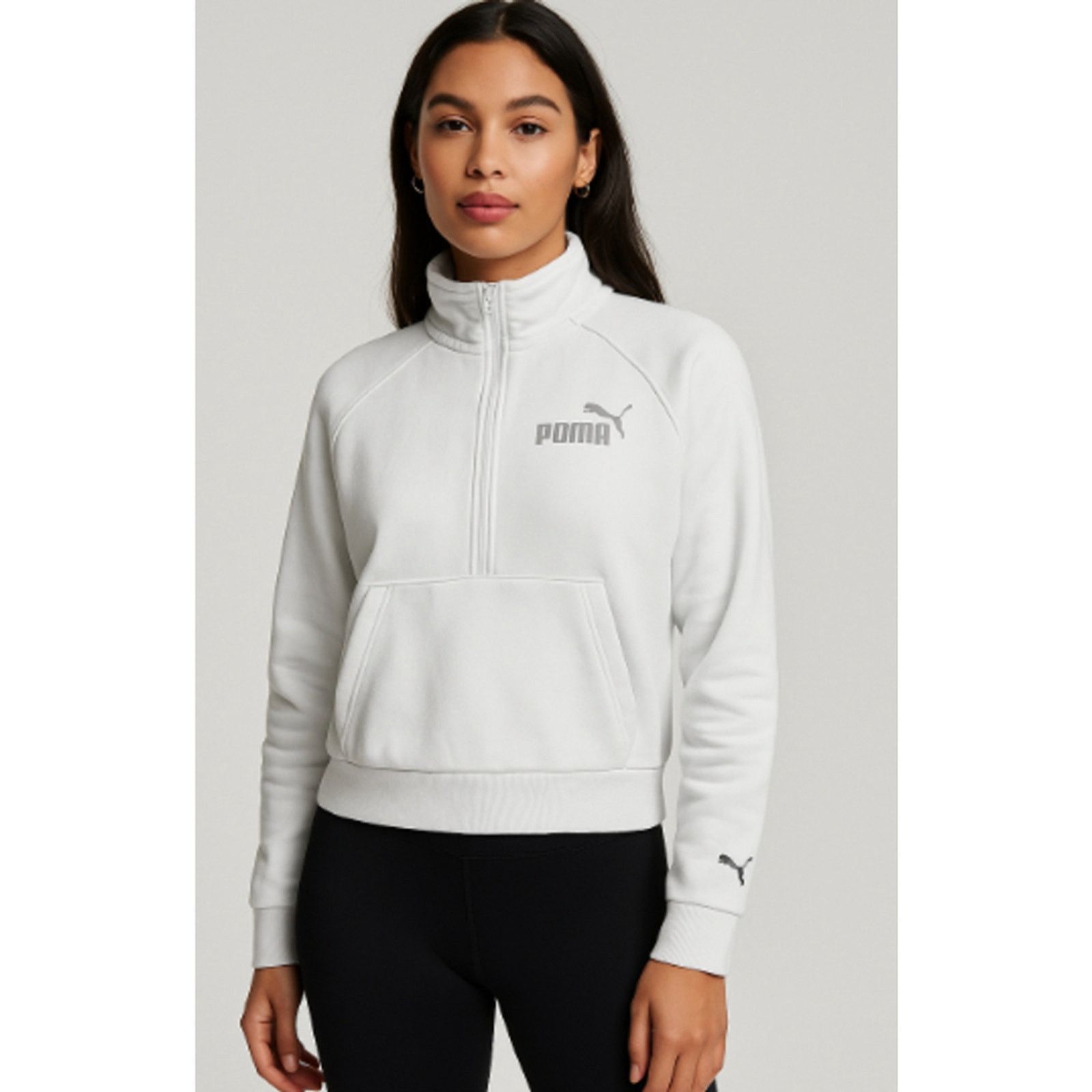 Puma Puma White Half Zip Pullover Sweatshirt XS Athleisure Cozy Size XS / US 0-2 / IT 36-38 - 1 Thumbnail