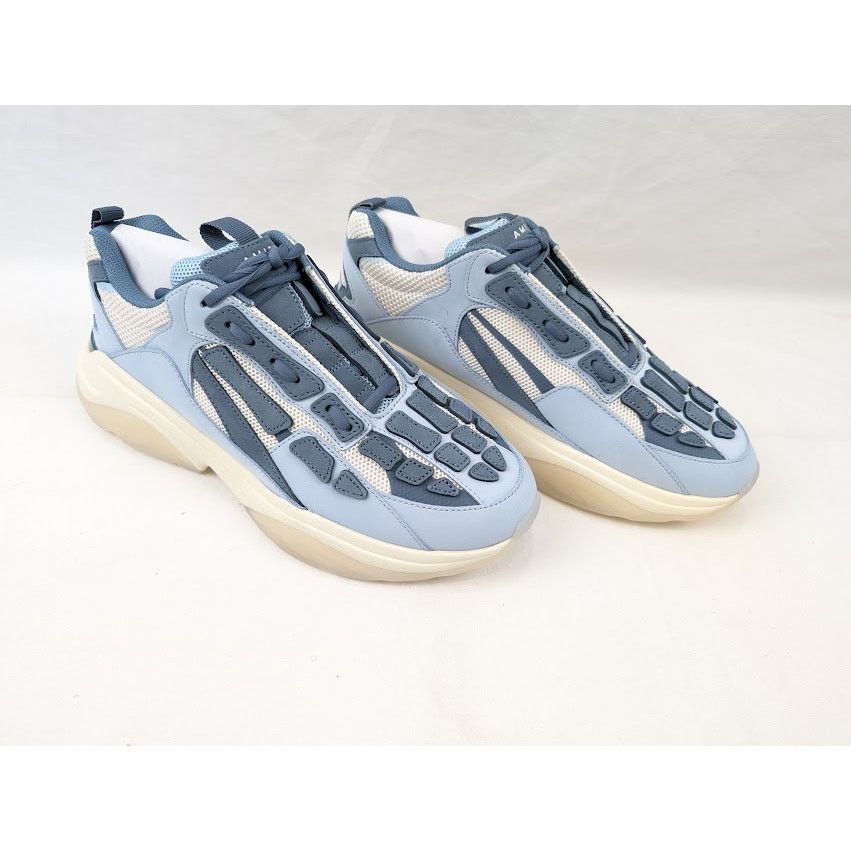 Amiri o1rshd1 Bone Runner Low-Top Sneakers in Baby Blue Size US 12 / EU 45 - 13 Thumbnail