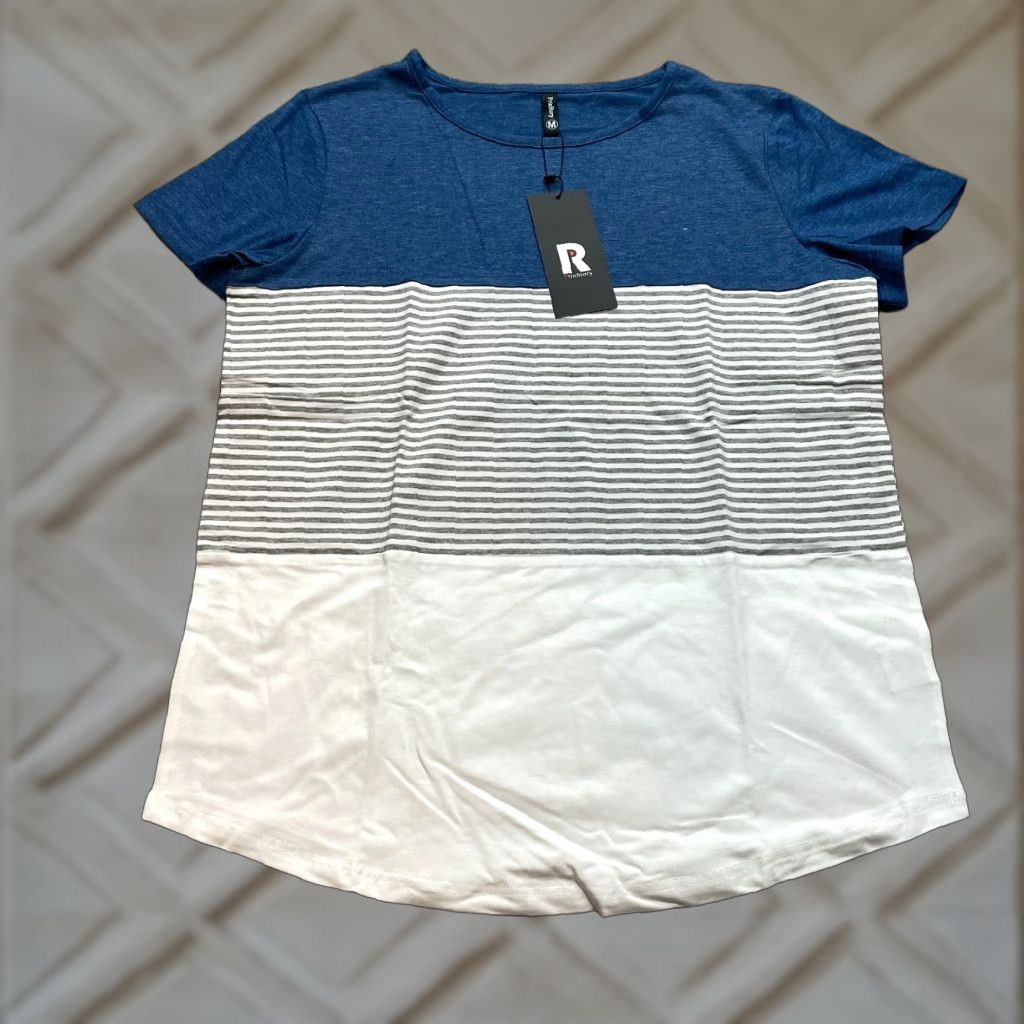 Vintage VINTAGE Prin Story Shirt Mens Medium White Blue Striped Short Sleeve Soft Adult Tee Top Size US M / EU 48-50 / 2 - 1 Thumbnail