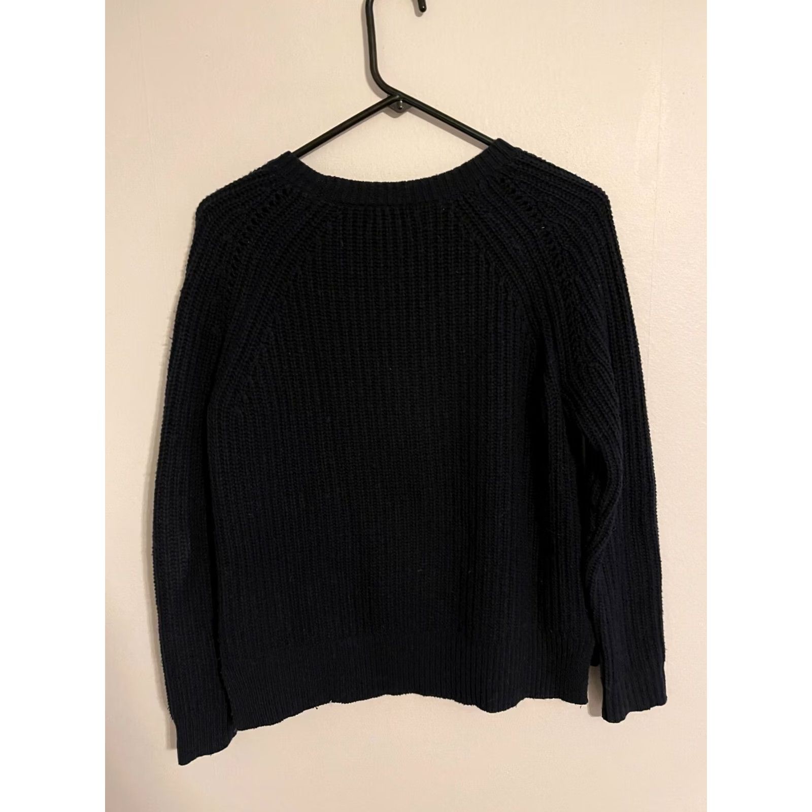 J.Crew J.CREW Sweater Pullover Cable-Knit Crew Neck Navy Blue Wool/Cotton Women's XS Size XS / US 0-2 / IT 36-38 - 3 Thumbnail