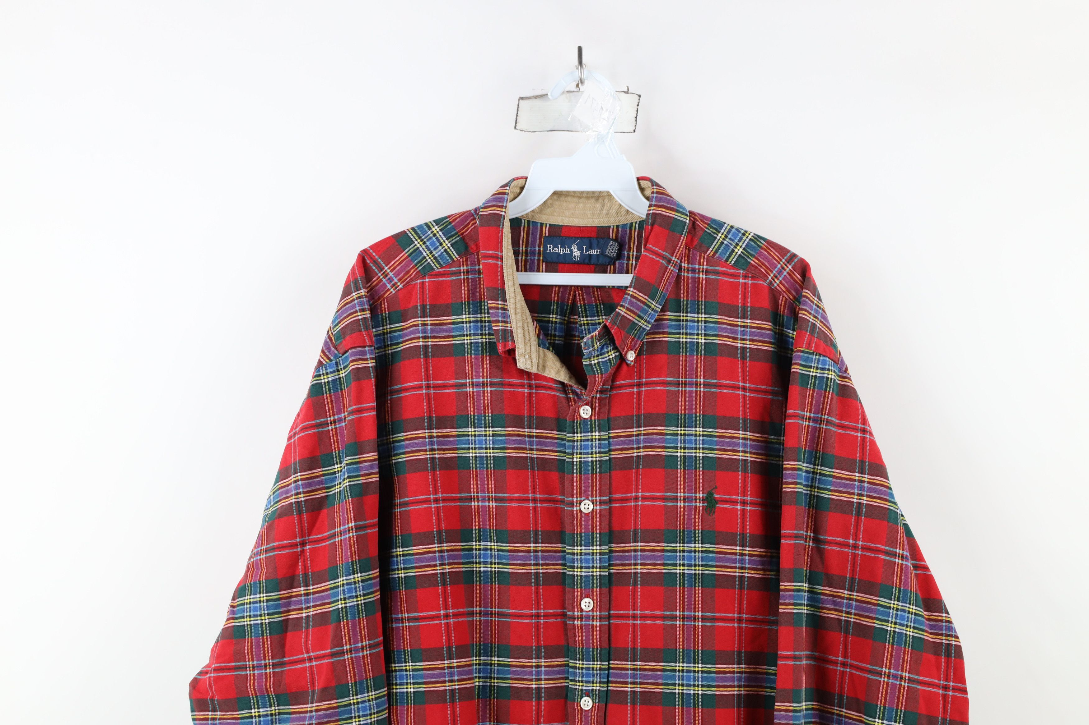 Polo Ralph Lauren Vintage 90s Ralph Lauren Heavyweight Button Down Shirt Plaid Size US XXL / EU 58 / 5 - 2 Thumbnail