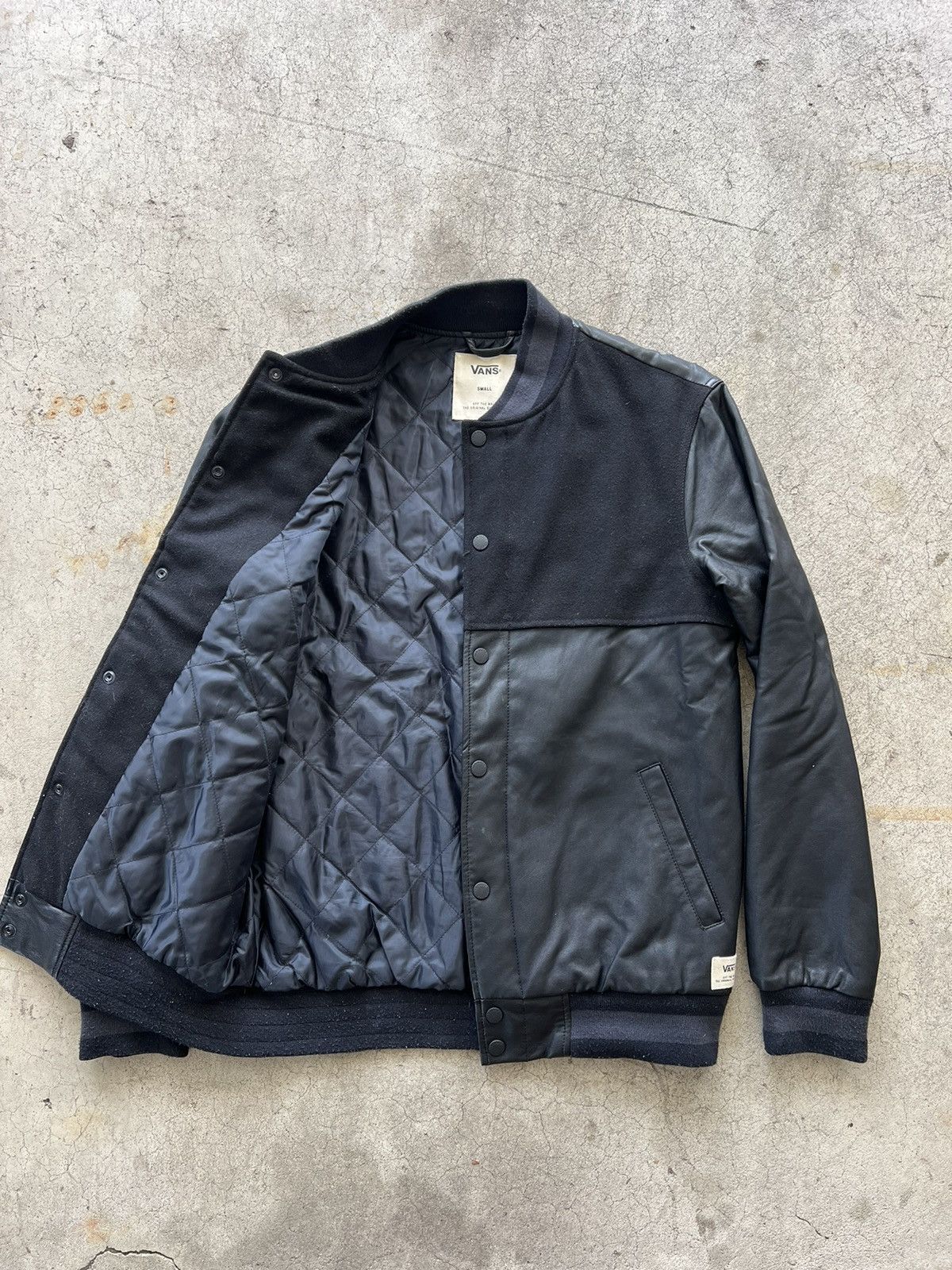 Vans Vans Leather Wool Jacket Size US S / EU 44-46 / 1 - 2 Thumbnail