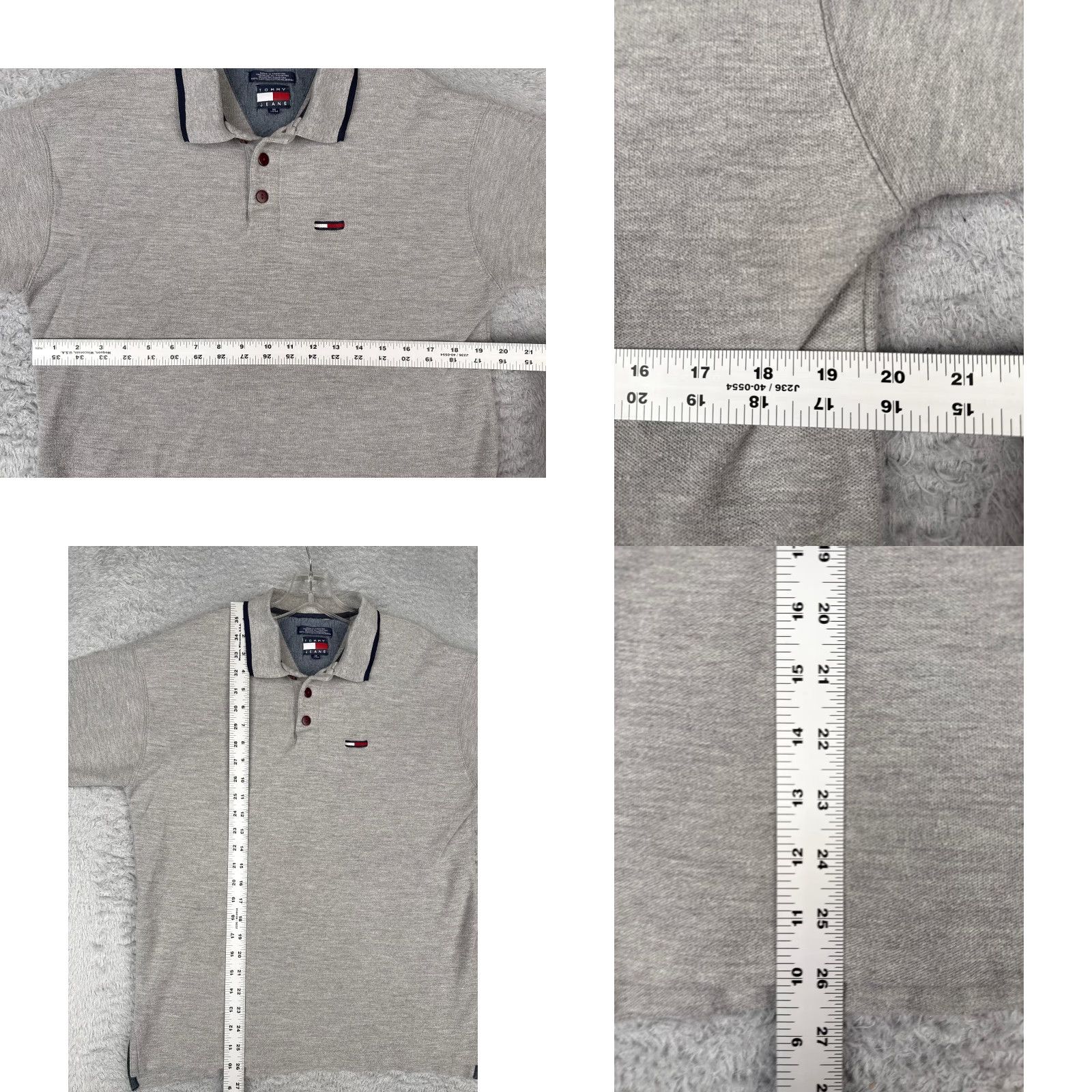 Tommy Hilfiger VINTAGE Tommy Hilfiger Polo Shirt Men Regular Medium Gray 100% Cotton Short Sleeve Modern Sports Mens Size US M / EU 48-50 / 2 - 8 Thumbnail