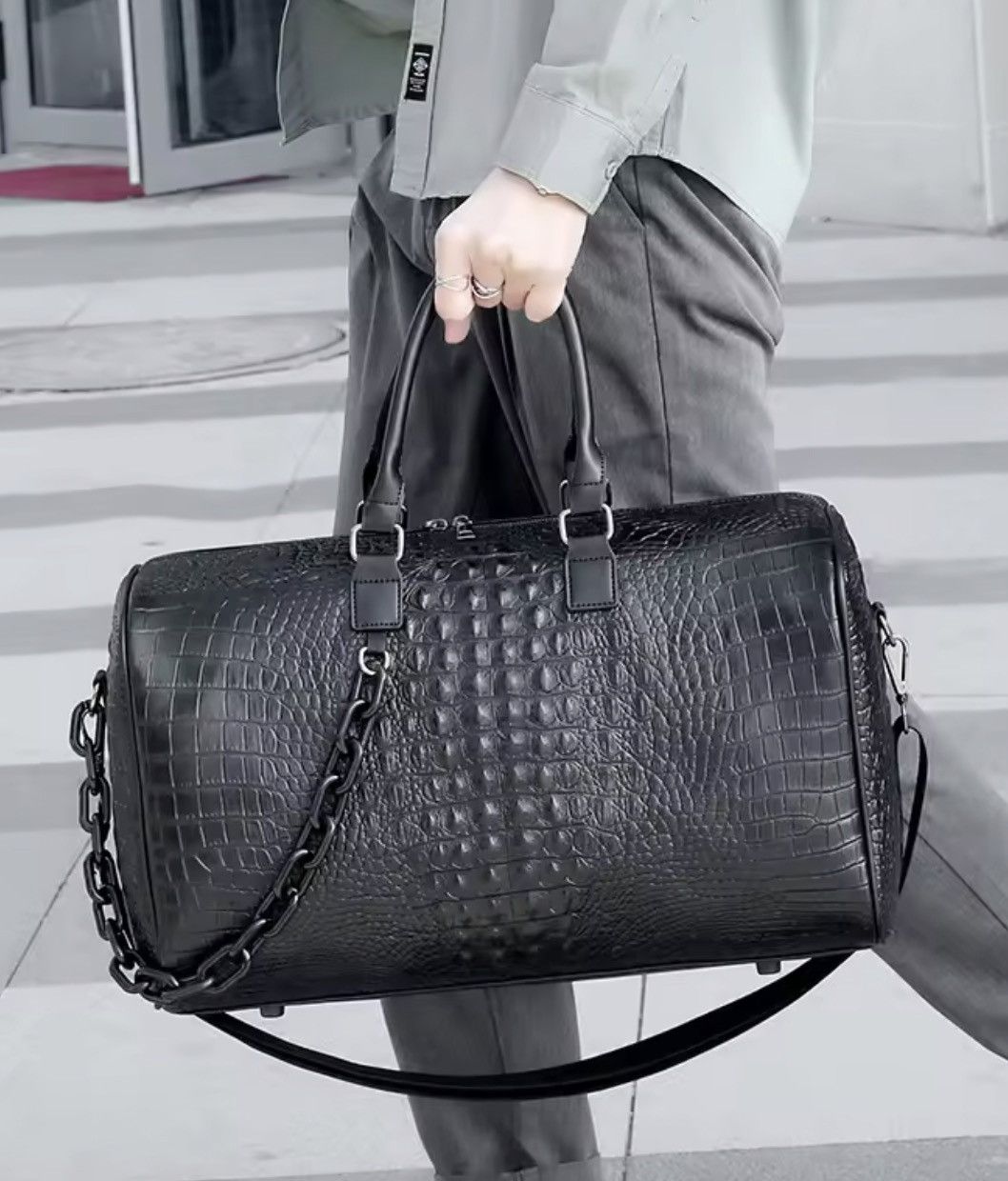 Large Capacity Travel Duffel PU Leather Bag