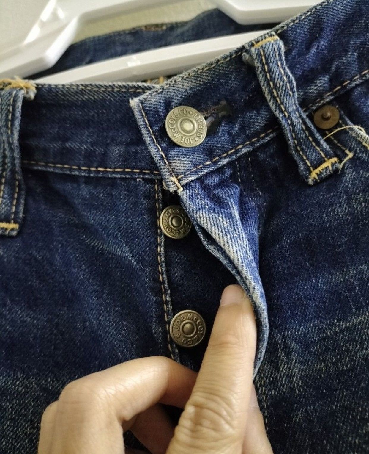 TOYS McCOY AMAZING 🔥🔥 JOE McCoy’s SELVEDGE DENIM TRASH JEANS DISTRESSED Size US 32 / EU 48 - 3 Thumbnail