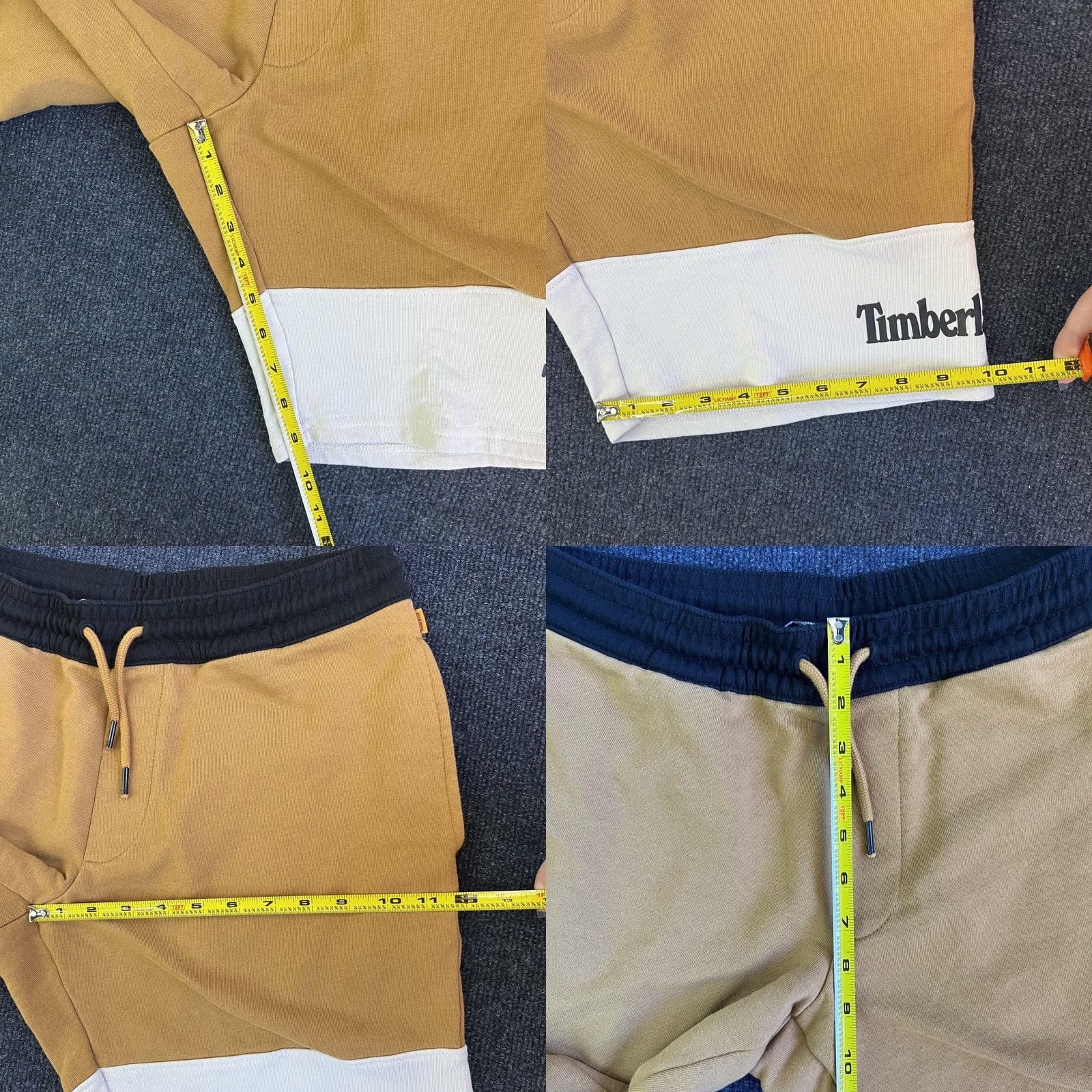 Timberland Timberland Shorts Mens Medium Beige Colorblock Sweat Elastic Waist Pockets Gym Size US 31 - 8 Thumbnail