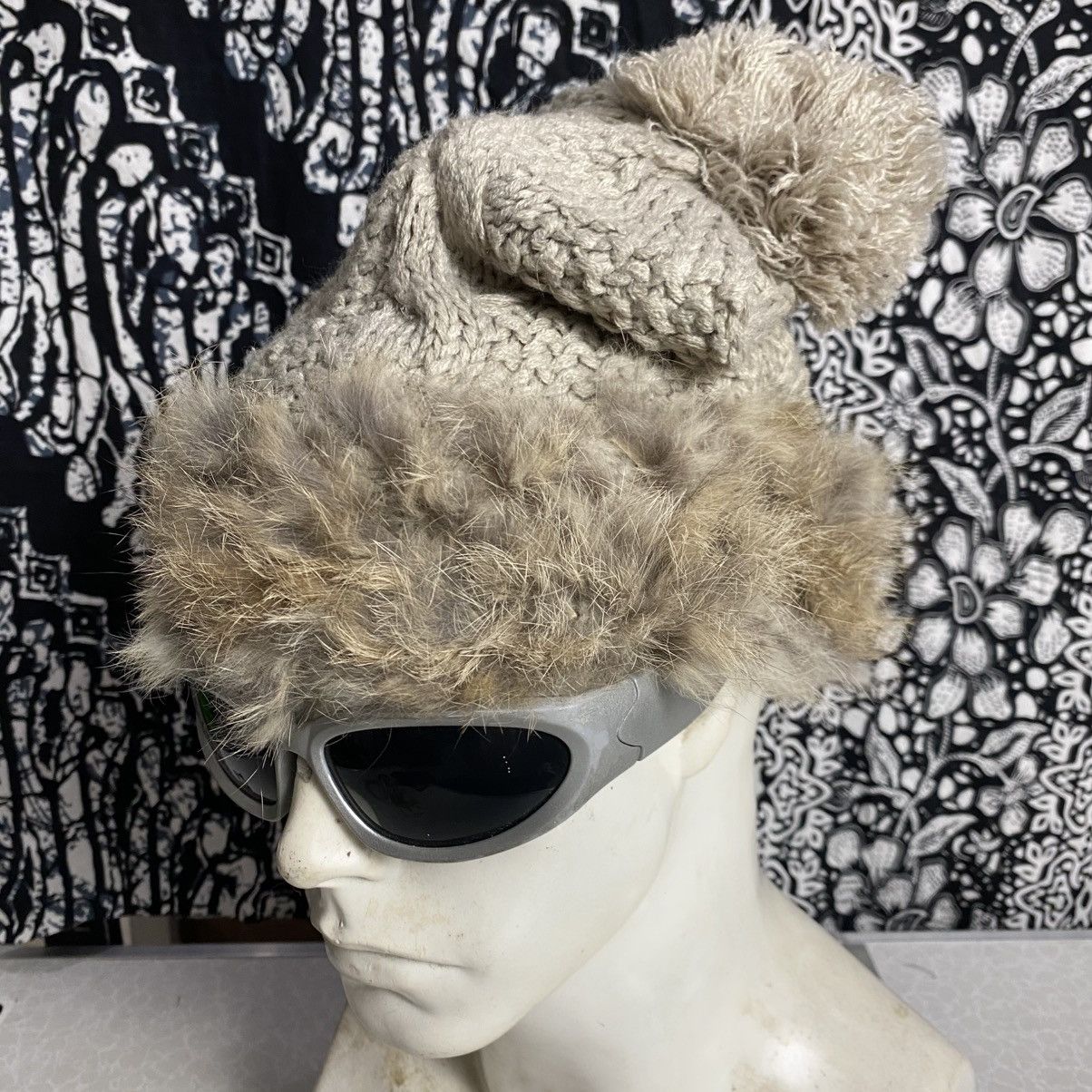 Japanese Brand × Vintage 2000s y2k mohair fur faux fuzzy angora beanie hats Size ONE SIZE - 5 Thumbnail
