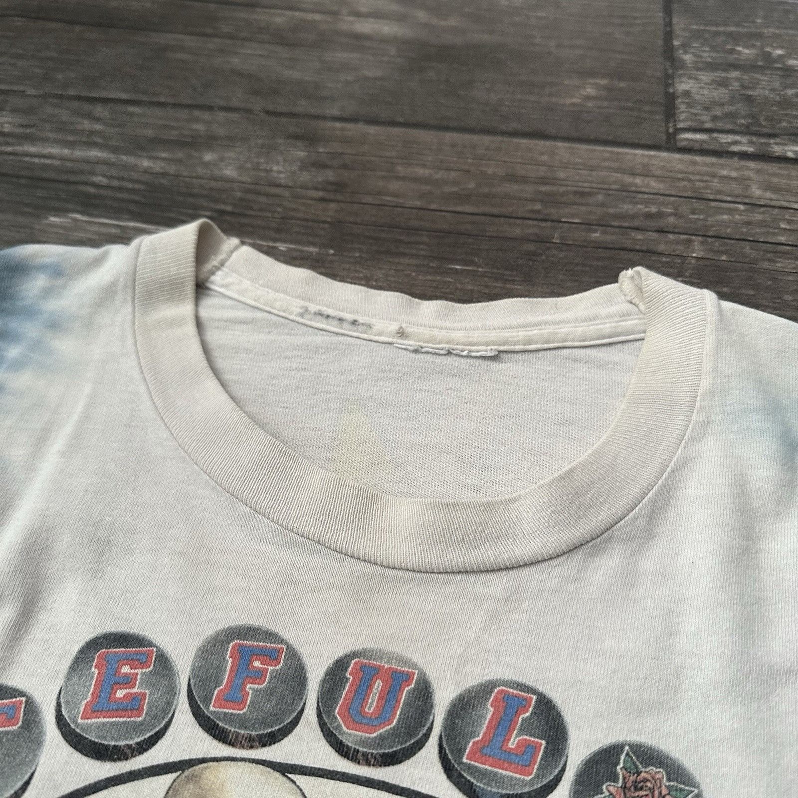 Vintage VTG GRATEFUL DEAD SKIING SKELETON WGITE BLUE BAND PROMO T-SH Size US L / EU 52-54 / 3 - 4 Thumbnail