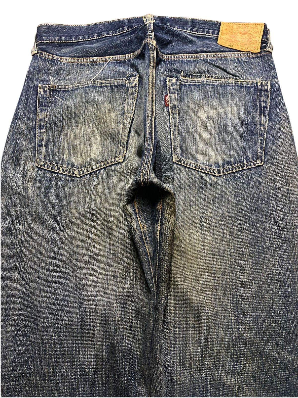 The Real McCoy's Vintage Joe Mccoy Mud Wash Selvedge Distressed Baggy Jeans Size US 33 - 4 Thumbnail