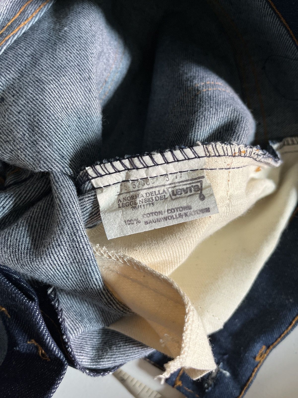 Levi's Vintage Clothing 1970s Levis 604 Big Bells indigo flare jeans NOS Size US 26 / EU 42 - 14 Thumbnail