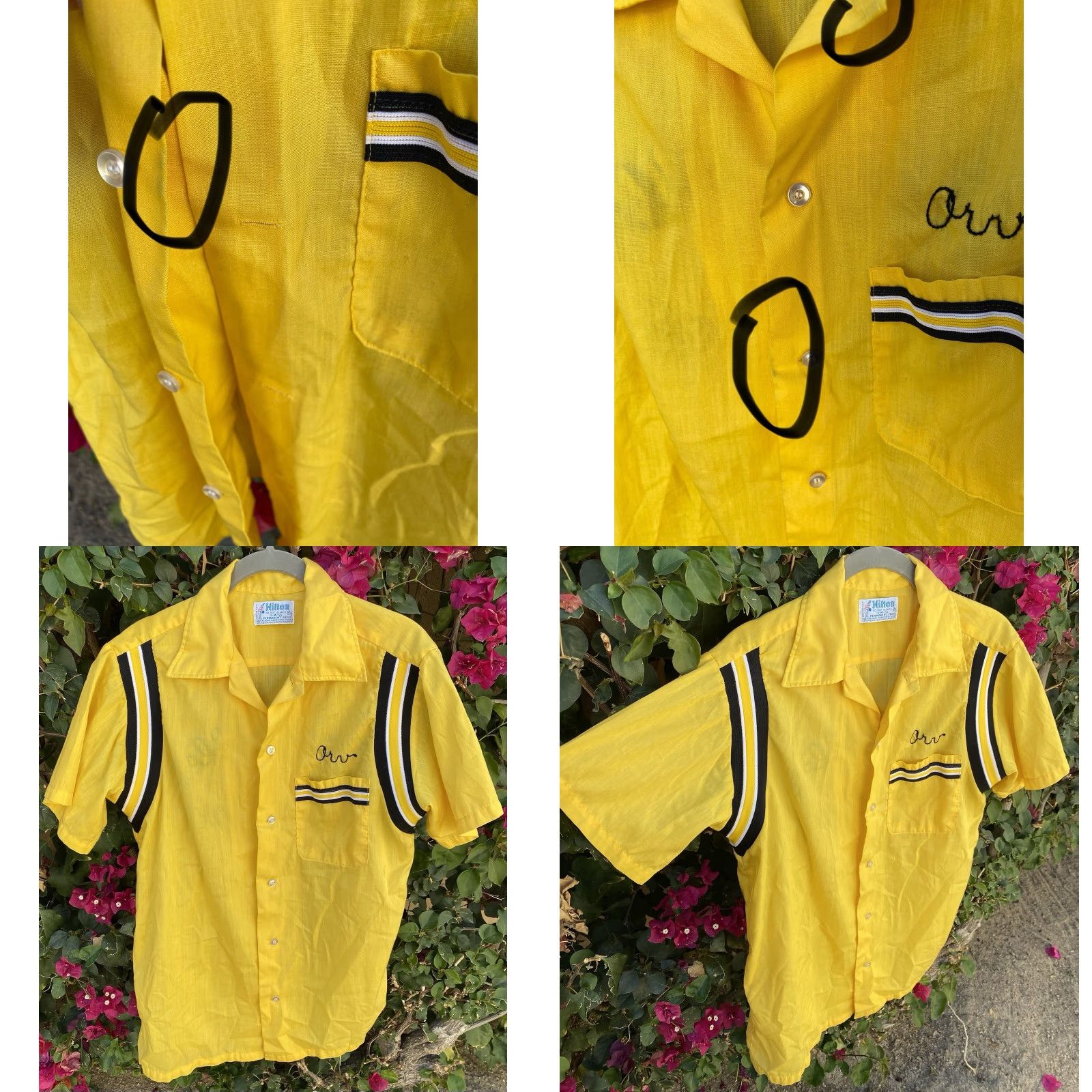 Vintage VINTAGE Hilton Bowling Shirt Short Sleeve M Yellow Capay Valley Disposal Rockabilly Shirt Mens Size US M / EU 48-50 / 2 - 8 Thumbnail