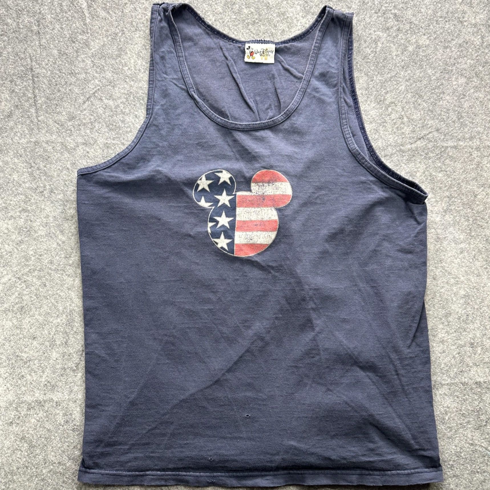 Disney Disney Walt Disney World Shirt Womens Large Blue Mickey Flag Tank Top Patriotic Size L / US 10 / IT 46 - 2 Thumbnail