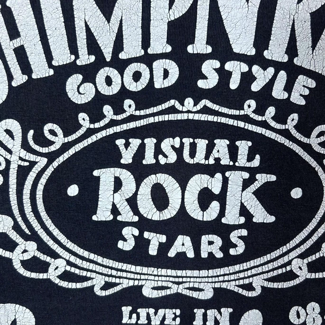 Fruit Of The Loom VINTAGE ROCKAWAY "Visual Rock Stars" Spellout Graphic Faded Black T-Shirt Large Mens Shirt Graphic print to front 90s style/Concert style Shirt Mens Size US L / EU 52-54 / 3 - 5 Thumbnail