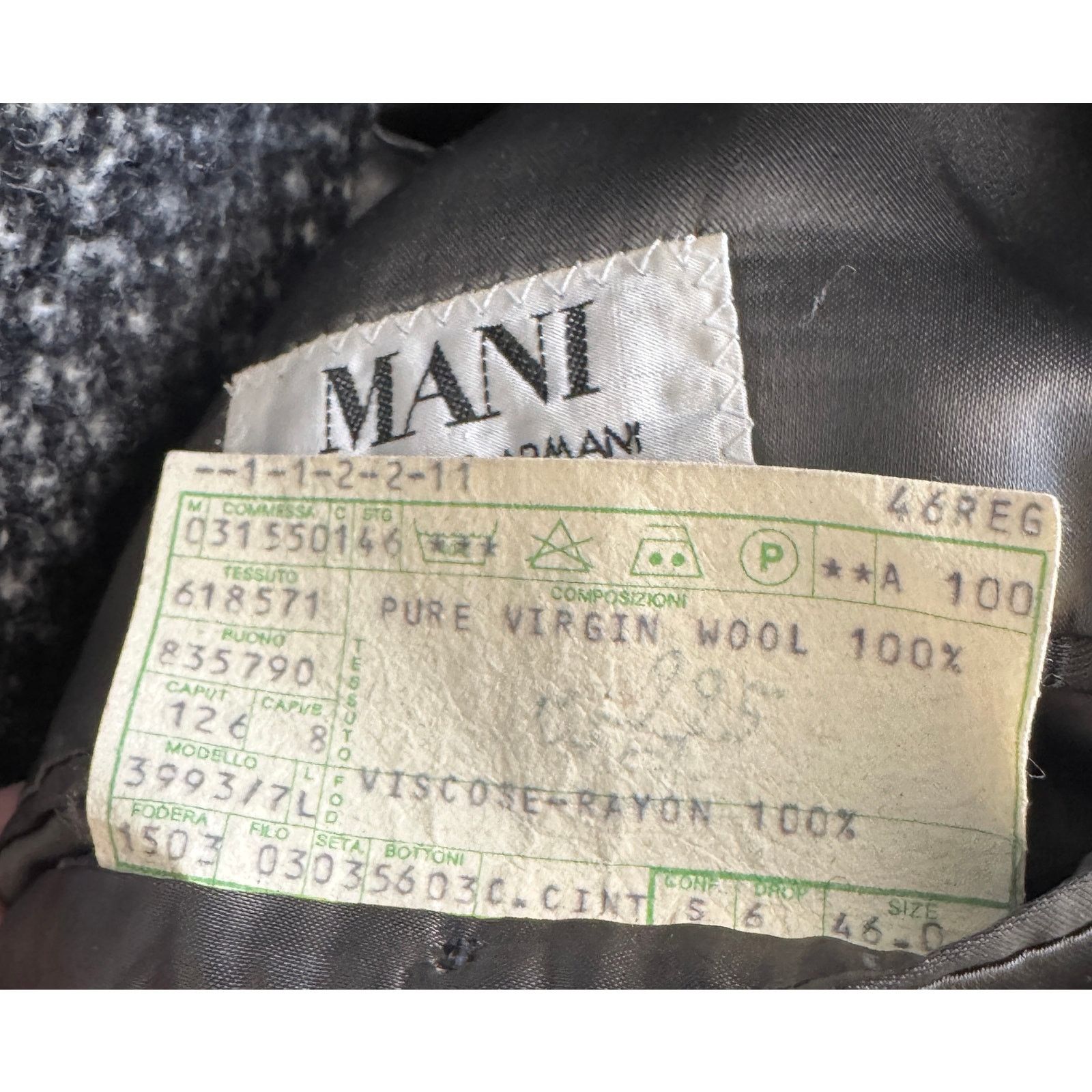 Marilyn Manson Mani by Giorgio Armani Men'sVintage Tweed Coat Size US L / EU 52-54 / 3 - 6 Thumbnail