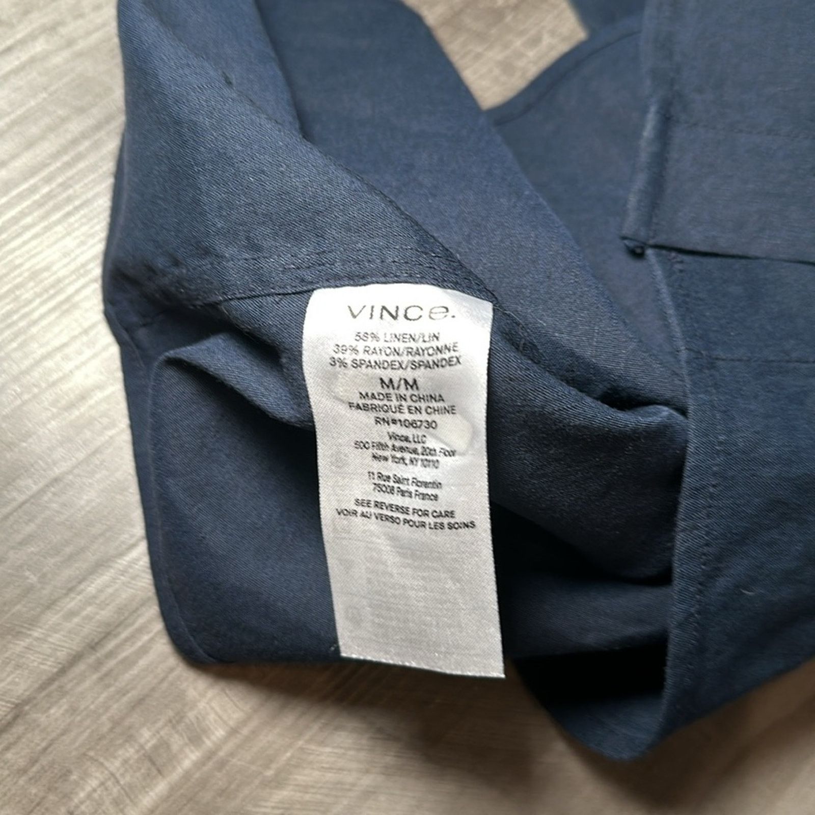 Vince Vince Shirred Band Collar Linen Blend Blouse - Medium Size M / US 6-8 / IT 42-44 - 6 Thumbnail