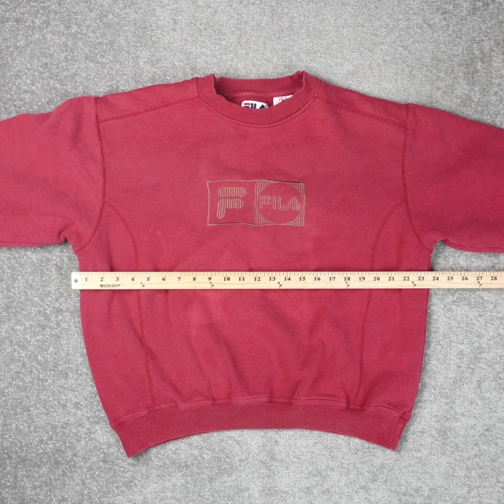 Fila VINTAGE FILA Logo Spellout Mens Large Red Long Sleeve Pullover Sweatshirt Size US L / EU 52-54 / 3 - 4 Thumbnail
