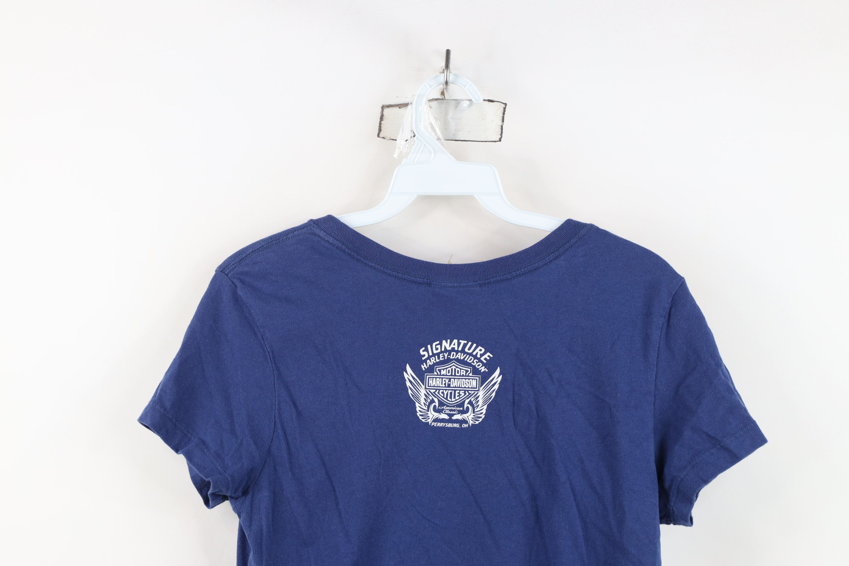 Harley Davidson Vintage Y2K Harley Davidson Sequined Eagle T-Shirt Blue Size M / US 6-8 / IT 42-44 - 15 Thumbnail