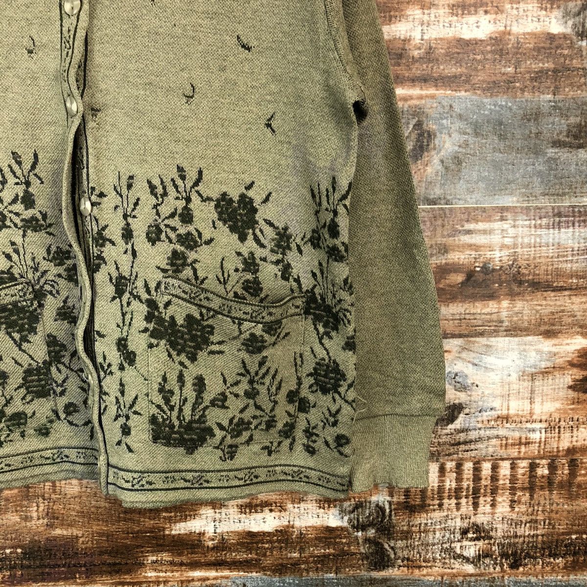 Homespun Knitwear × Japanese Brand Venlicella Green vintage Patterned Cardigans #A1747 Size M / US 6-8 / IT 42-44 - 8 Thumbnail