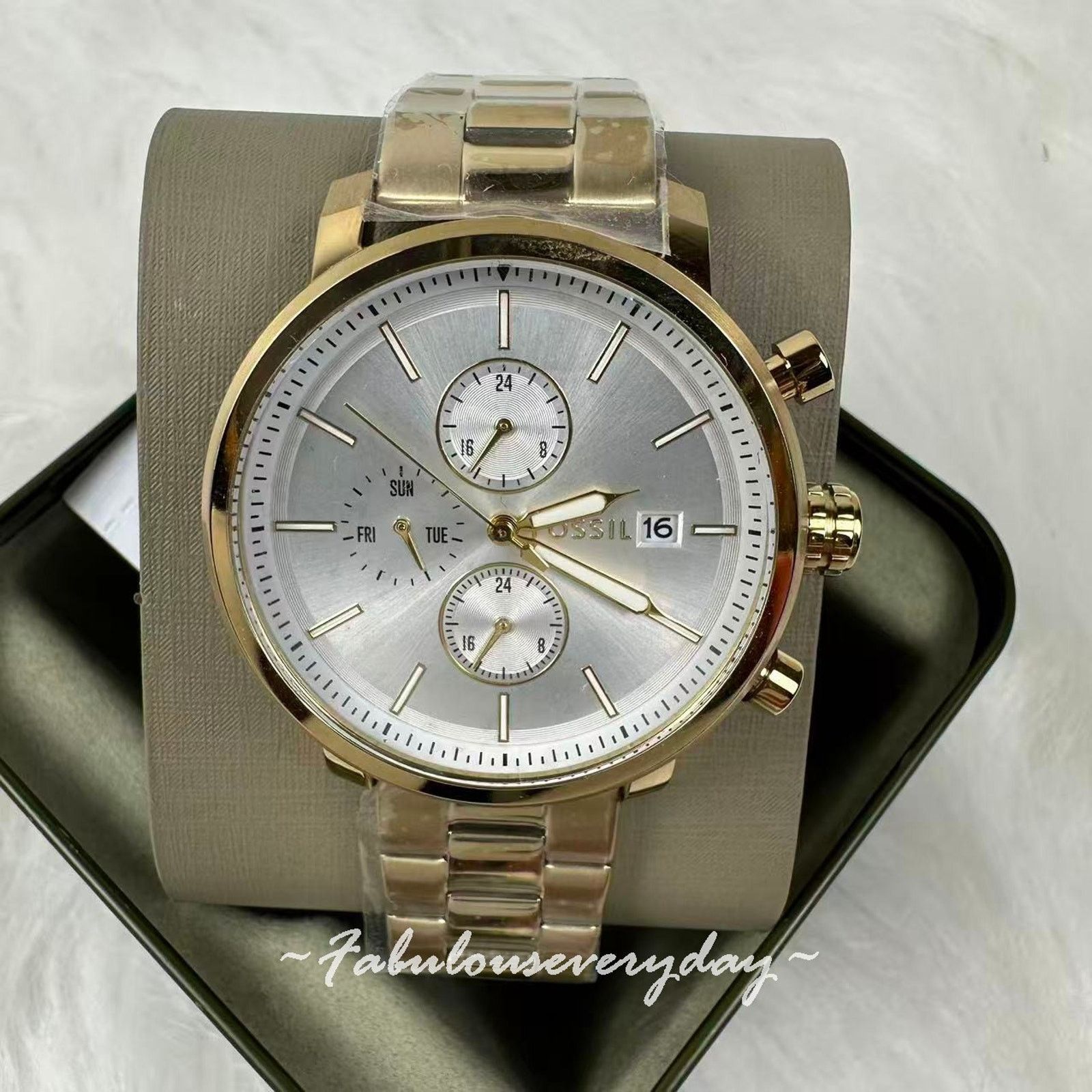 Fossil FOSSIL Men Rhett Multifunction Watch White Dial Gold BQ2852 Size ONE SIZE - 2 Thumbnail