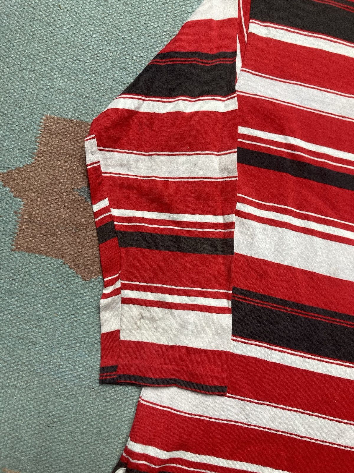 Vintage 50s striped t shirt boat neck collar cotton boys 18 adult S Size S / US 4 / IT 40 - 2 Thumbnail