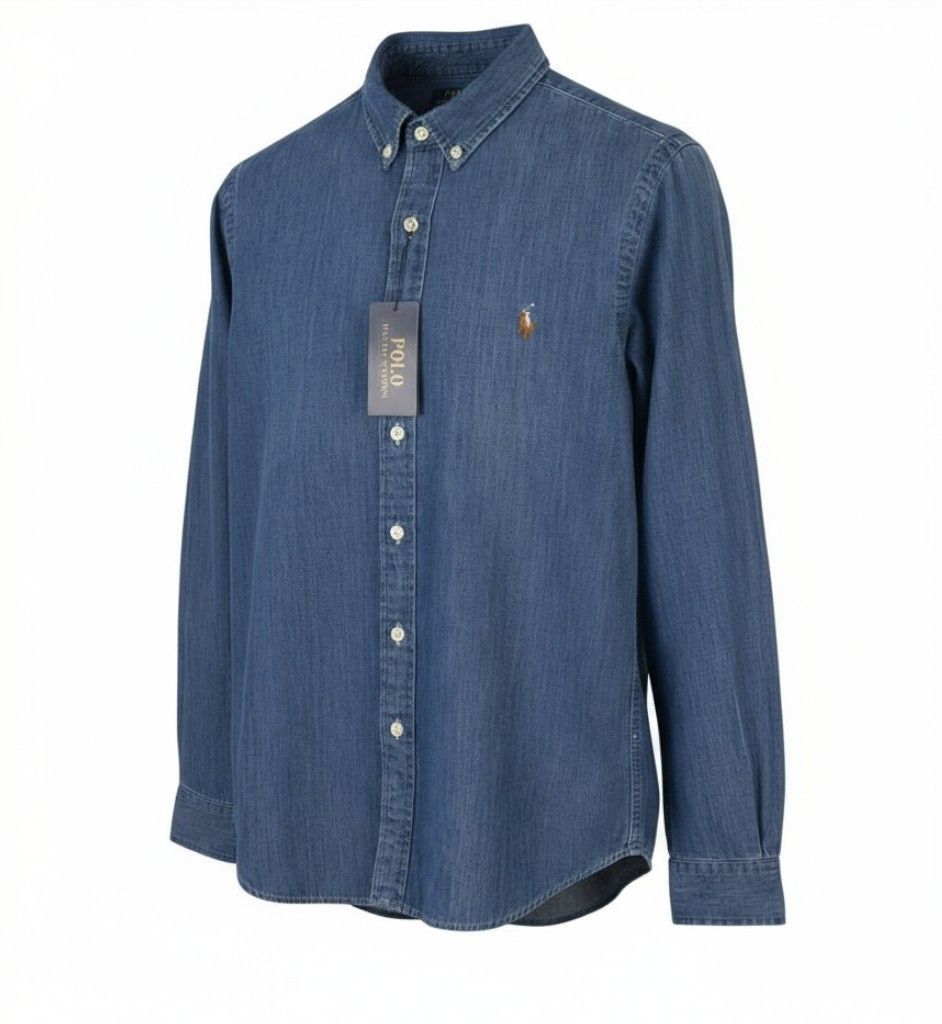 Ralph Lauren CORE REPLEN S Blue Denim Button Down Slim Shirt 86994 Size US S / EU 44-46 / 1 - 1 Thumbnail